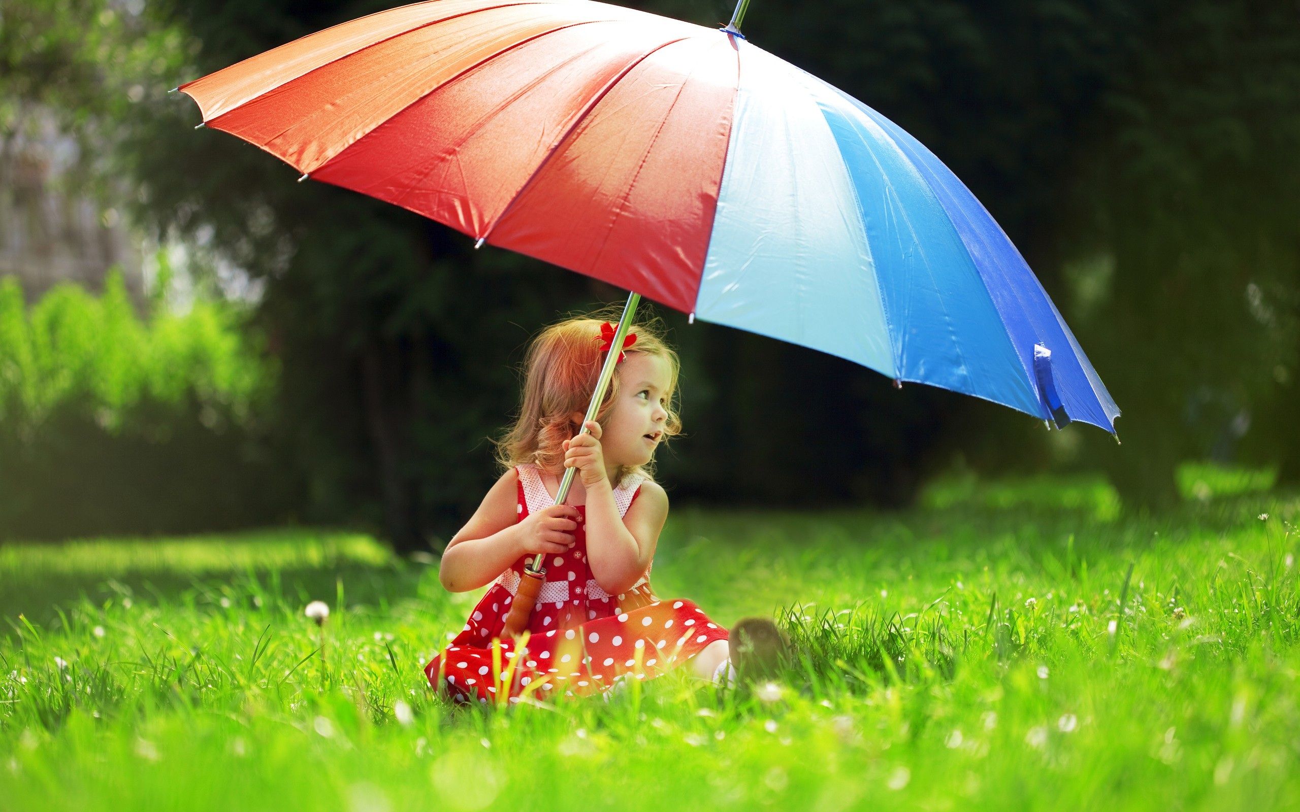 Small Girl Big Umbrella desktop PC and Mac wallpaper