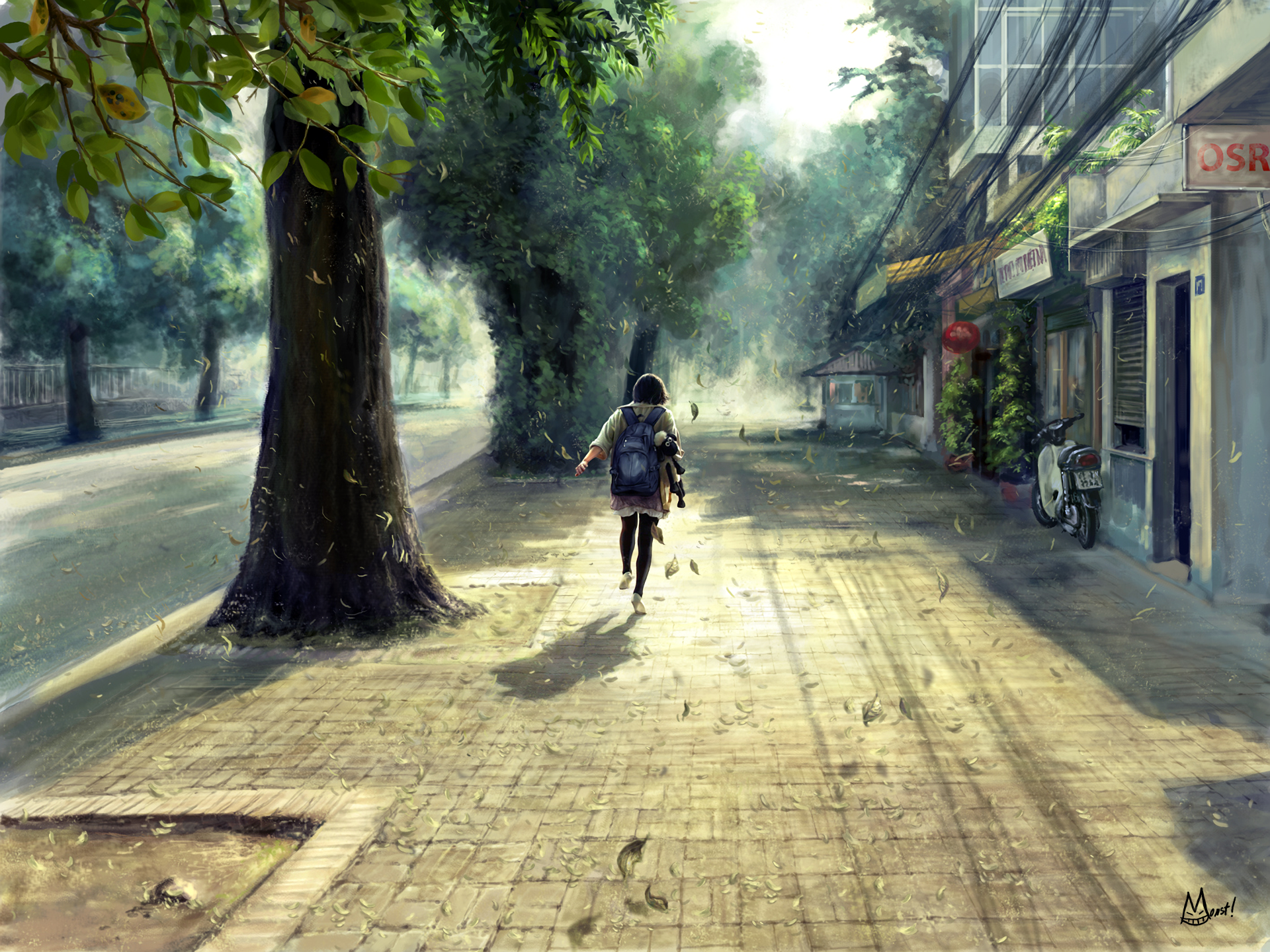 Anime Road Wallpaper