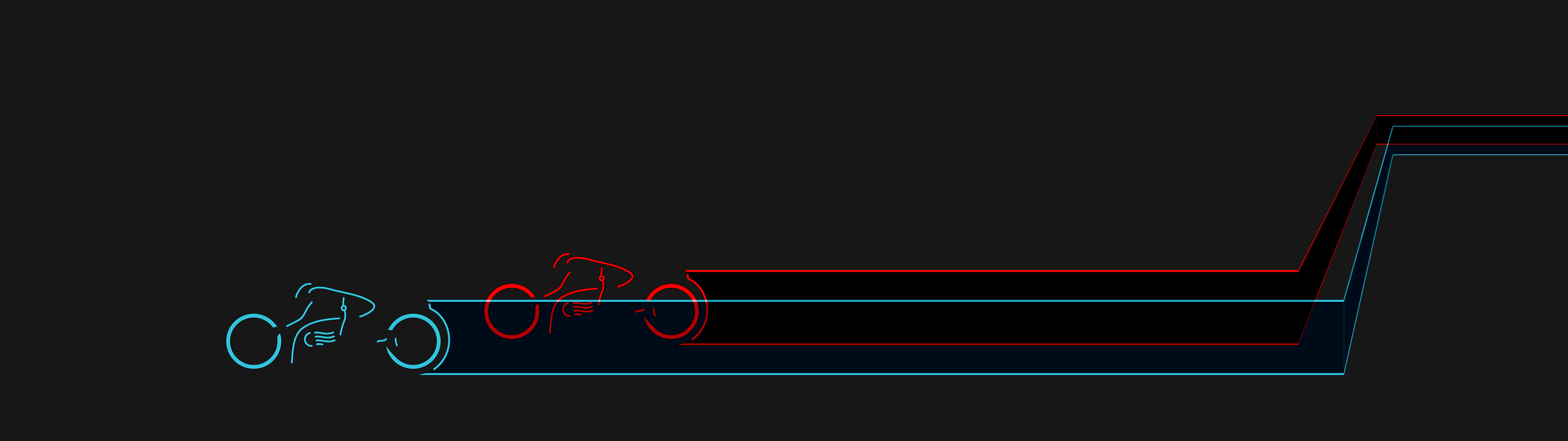 Tron cycles redux screen [3840x1080]