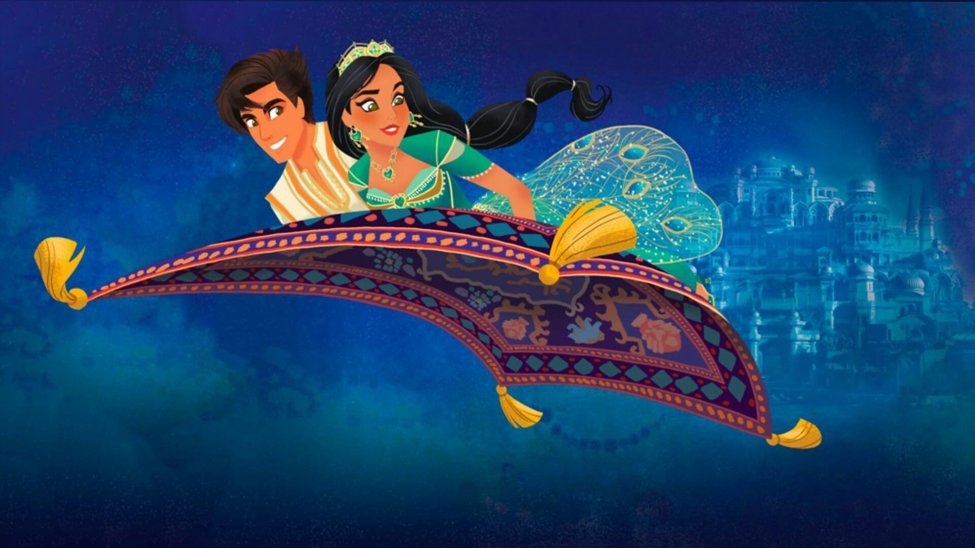Princess Jasmine and Aladdin on the Magic Carpet ride