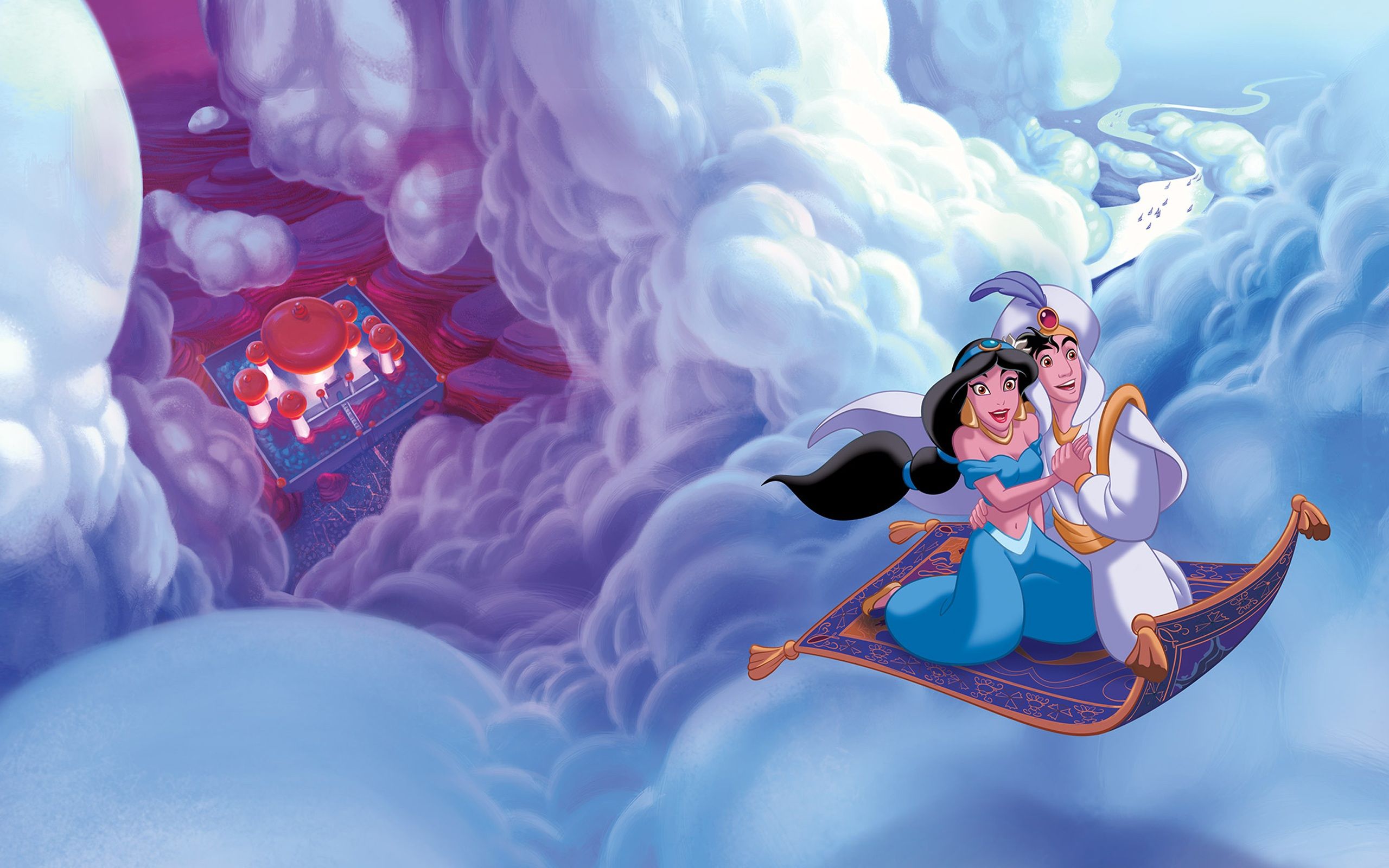 Alladdin And Jasmine Flying Magical Carpet Desktop HD Wallpaper