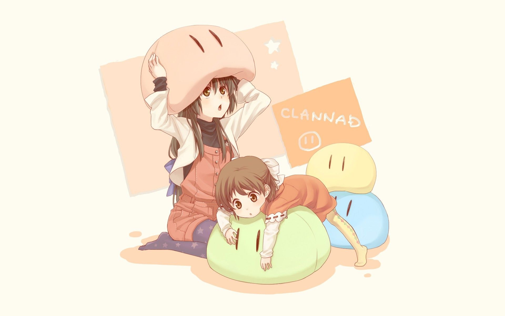#anime girls, #dango, #anime, #Ushio Okazaki, #Ibuki Fuko, #Clannad, wallpaper. Mocah.org HD Wallpaper