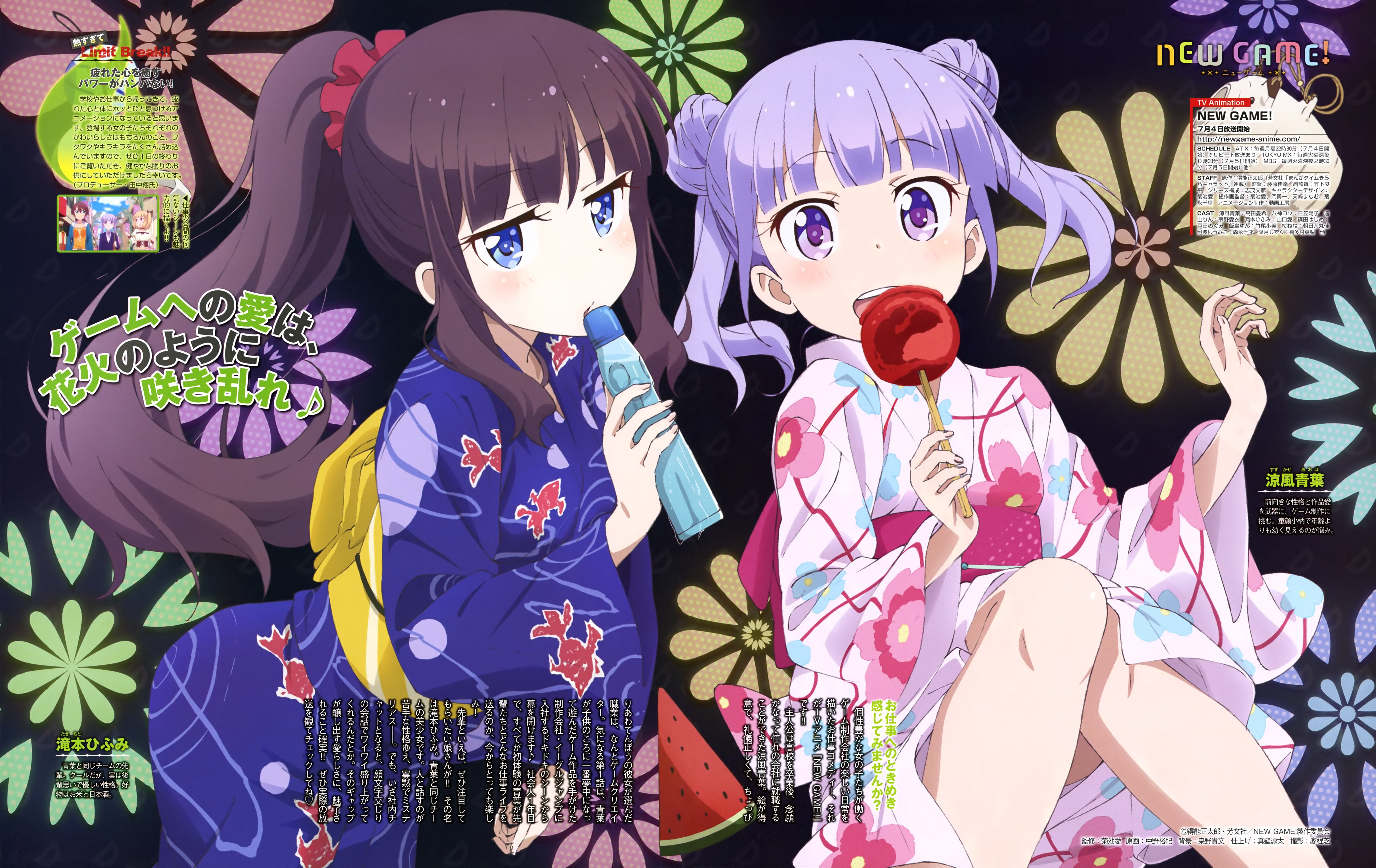 NEW GAME! Suzukaze Aoba Takimoto Hifumi Candy Apple Twin Buns