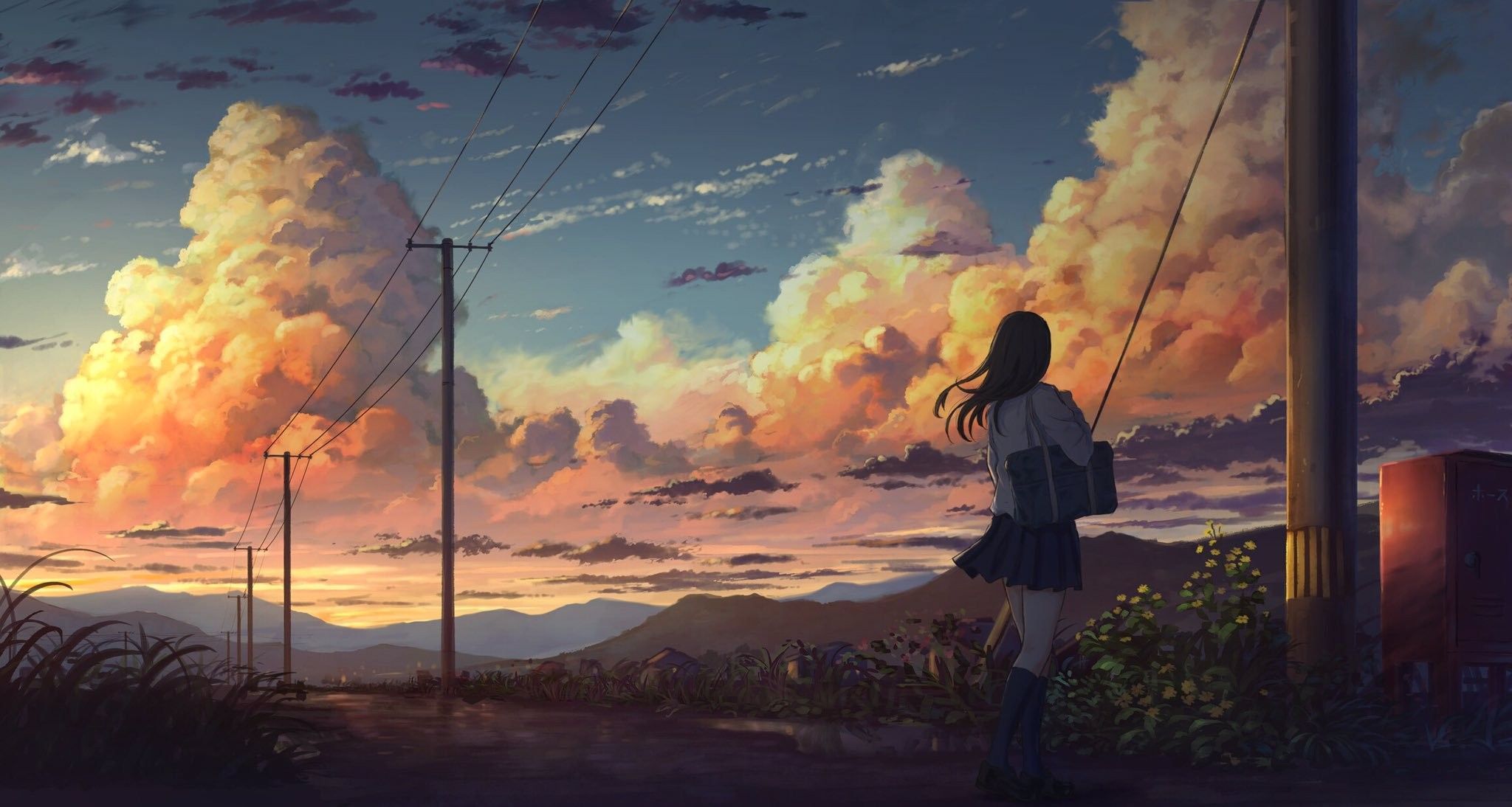 Anime #sky #Wallpaper #Art #image #Nature #View #Beautiful