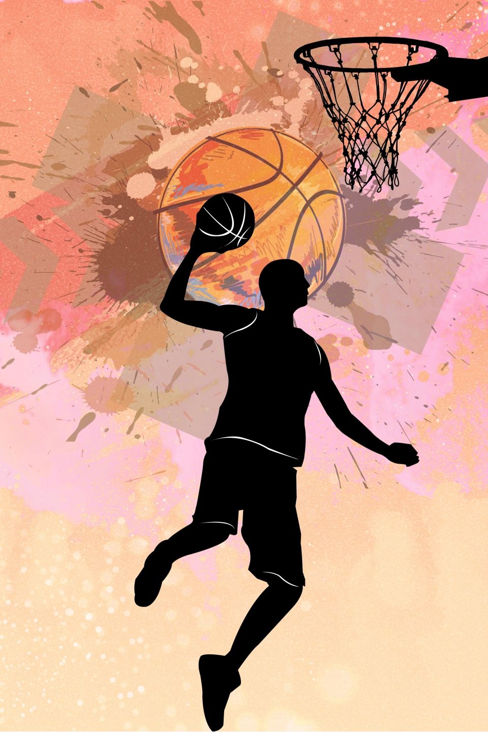 Hand Drawn Basketball Sport H5 Background, Hand Drawn, Basketball