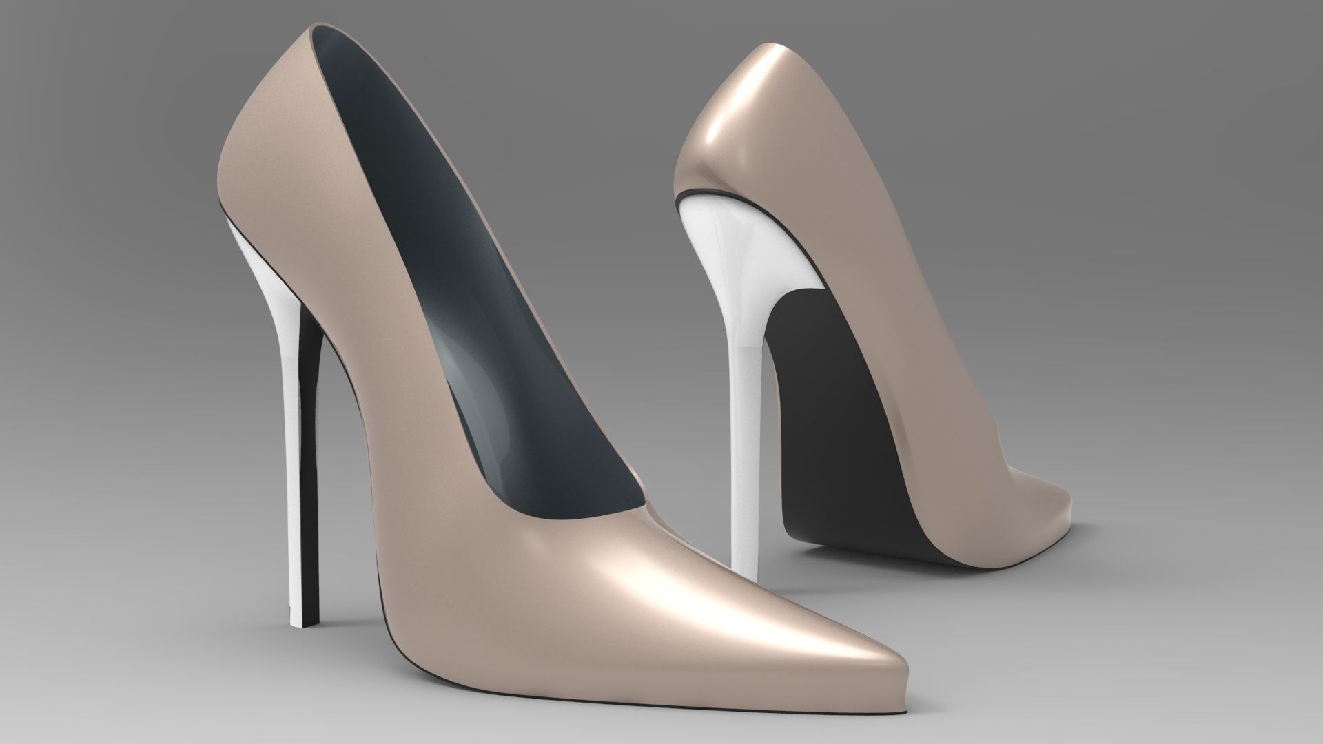 3D asset Chunky Heels Pump Women Shoes