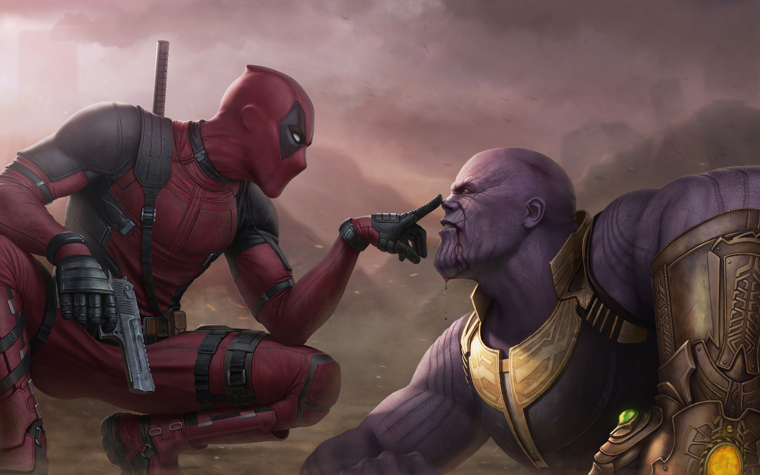 Deadpool vs. Thanos 4K Wallpapers