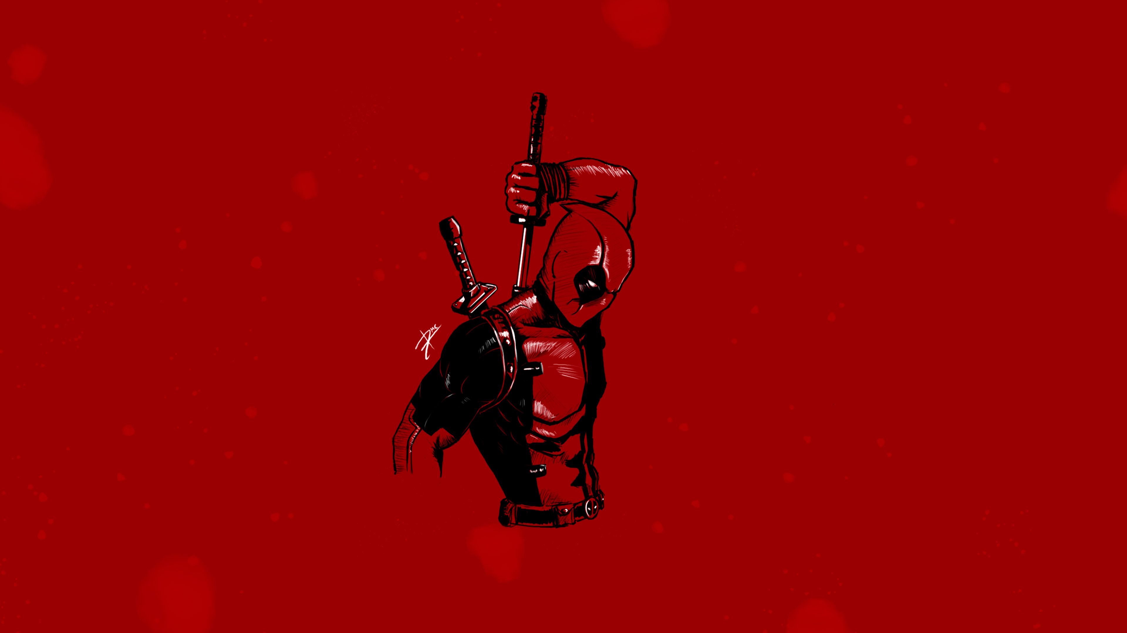 Deadpool Minimalist 4k, HD Superheroes, 4k Wallpapers, Image