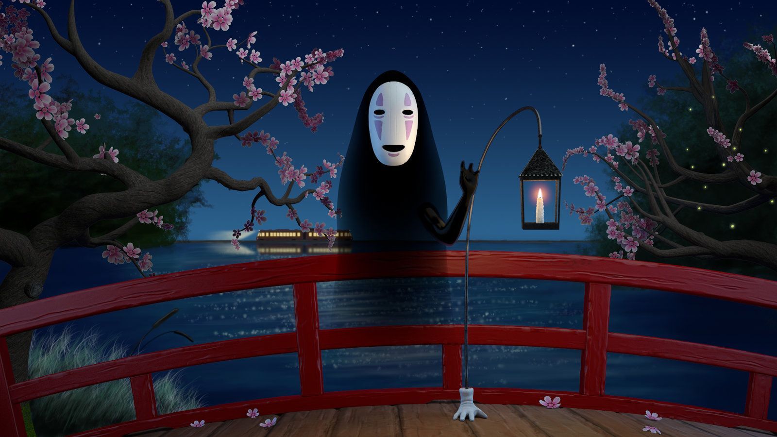 Wallpaper children, mask, art, faceless, Hayao Miyazaki, Haku, Spirited  Away, Spirited away for mobile and desktop, section сёнэн, resolution  1920x1200 - download