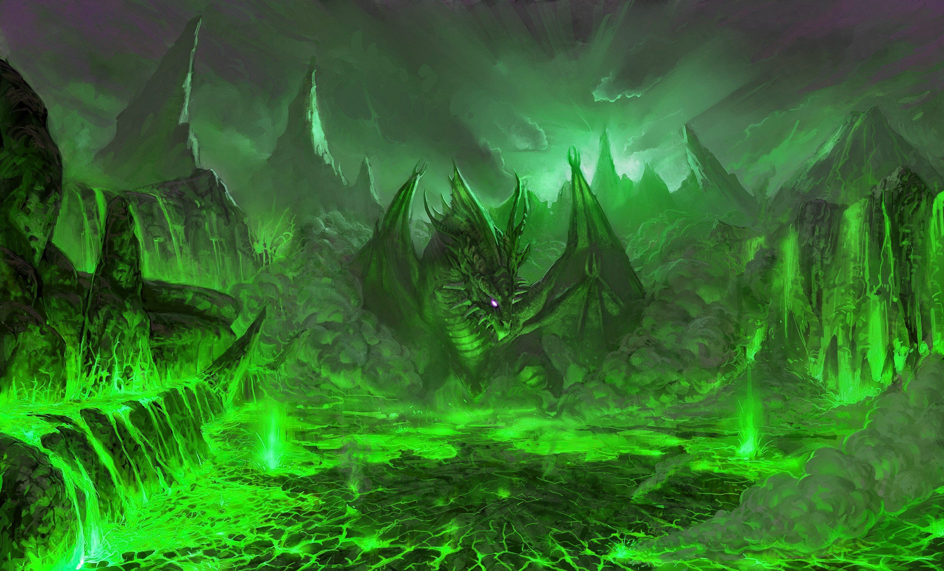 Green Dragon Desktop Background. Green
