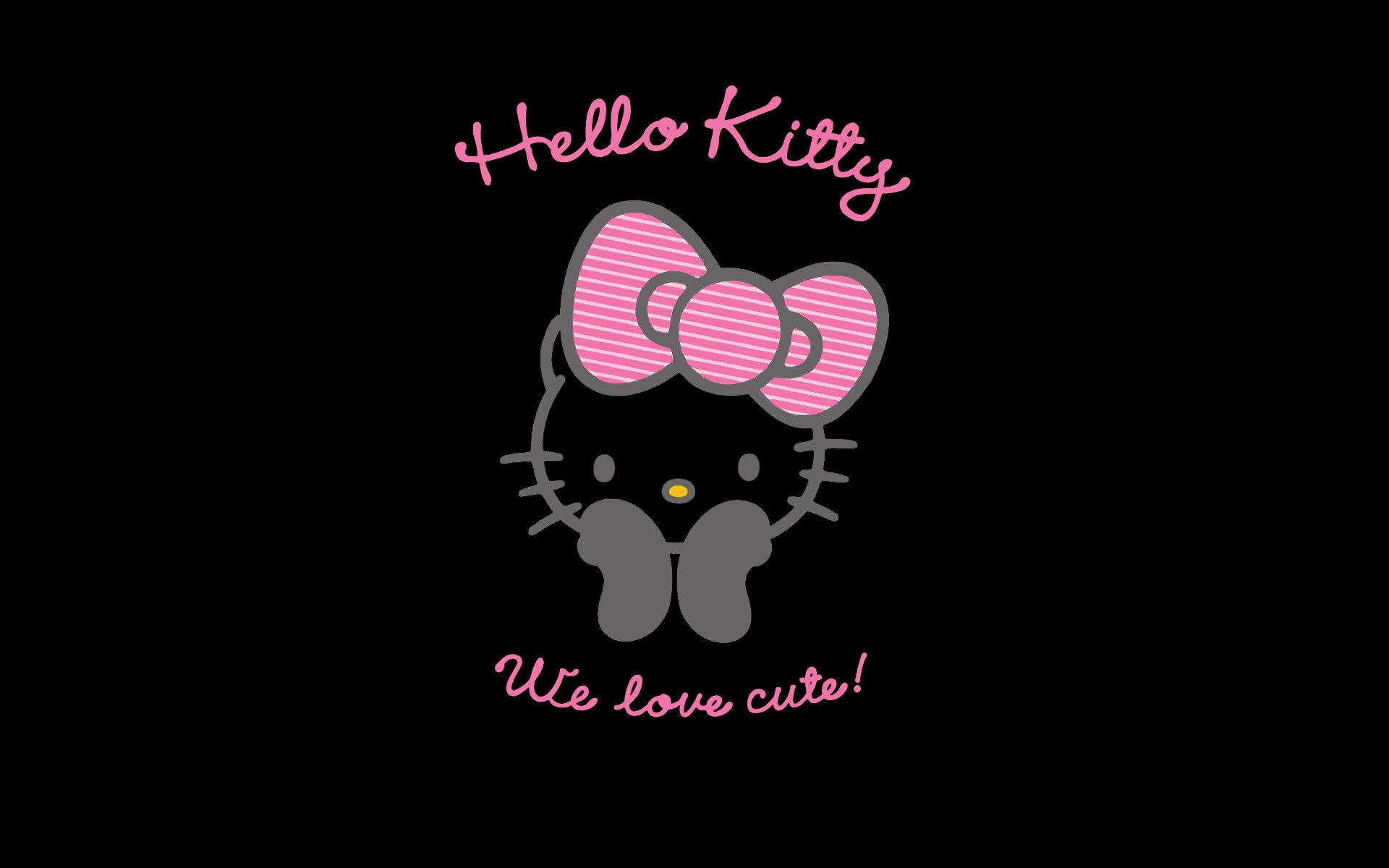 Hello Kitty with Black Background