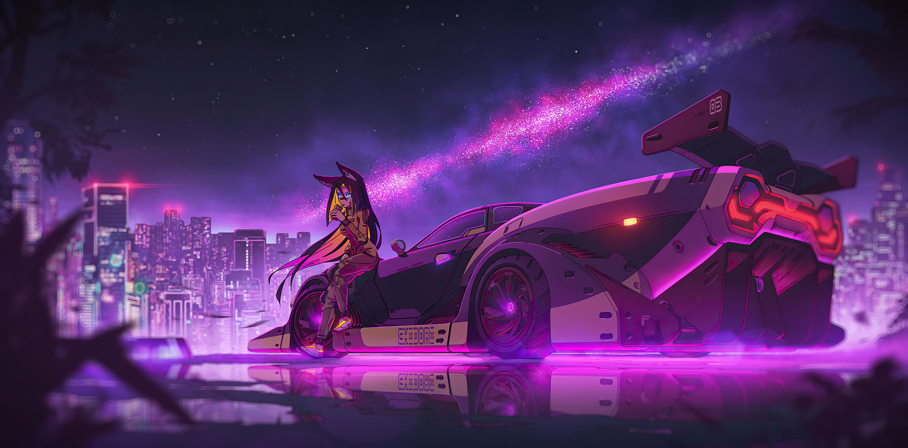 Anime Girl Cyberpunk Ride 4k 2048x1152 Resolution HD 4k