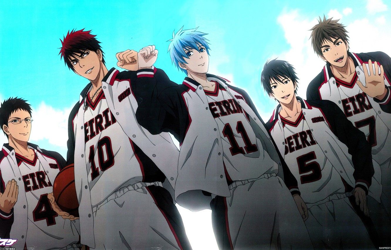 Wallpaper the sky, anime, art, team, guys, Kuroko's Basketball