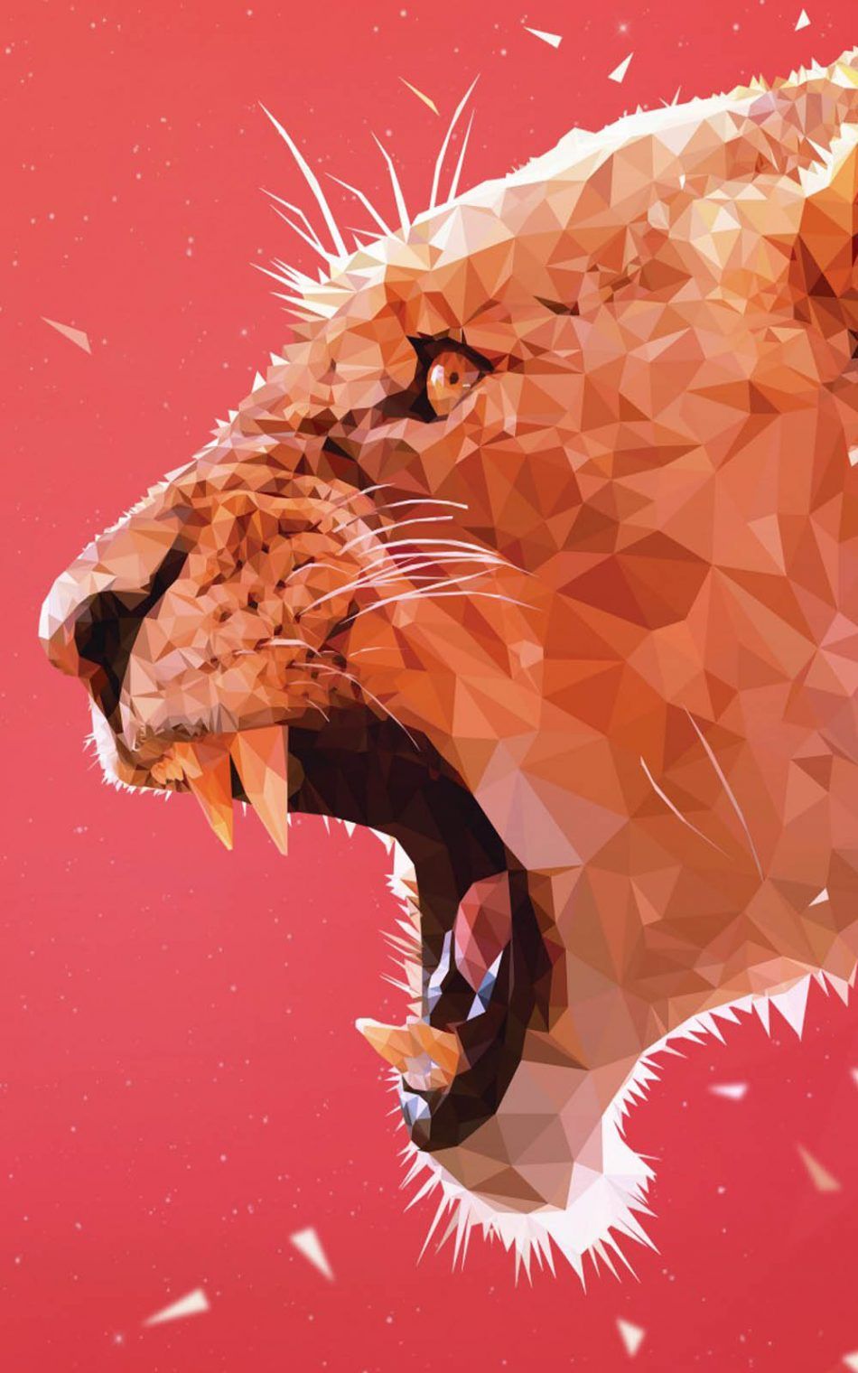 Roaring Lion Abstract Artwork 4K Ultra HD Mobile Wallpaper