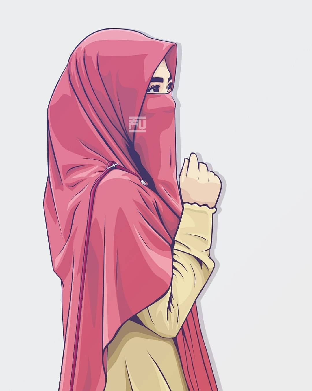 vector #hijab #niqab #ahmadfu22. Hijab cartoon, Anime muslimah