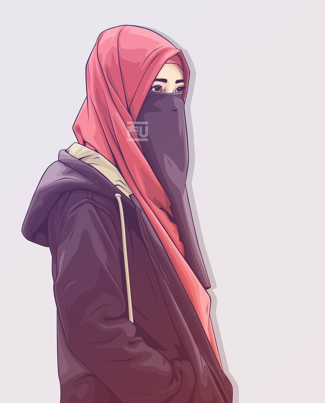 vector #hijab #niqab #ahmadfu22. Hijab cartoon, Islamic cartoon