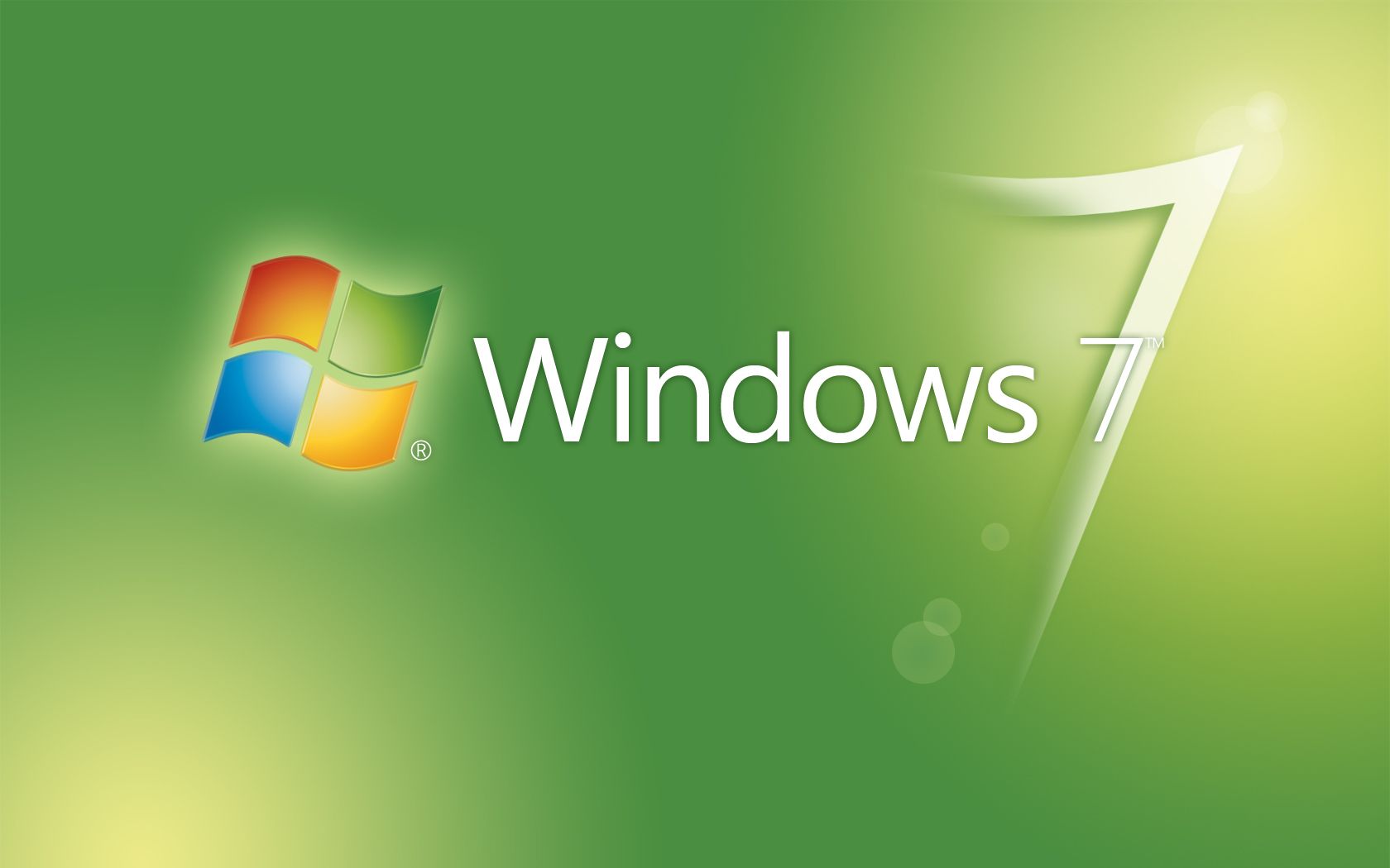 Greenish Windows 7 Logo Wallpaper