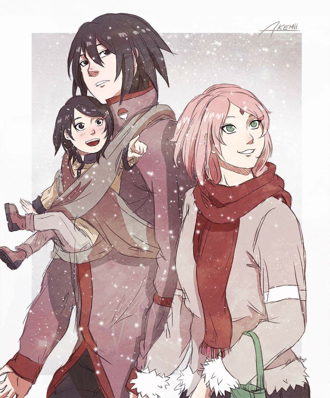 Uchiha Family: Sakura, Sasuke and Sarada ♥♥♥ Wallpaper