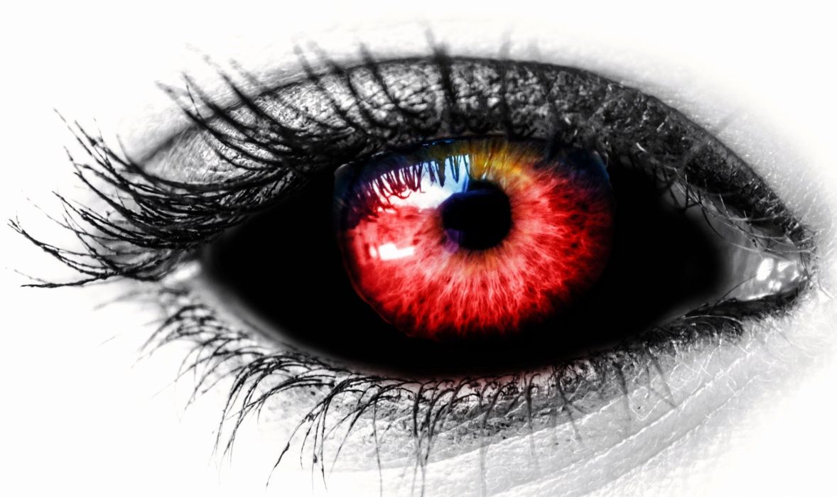 Eye Black Red Female Red Color Vampire dark horror evil demon wallpaperx1466