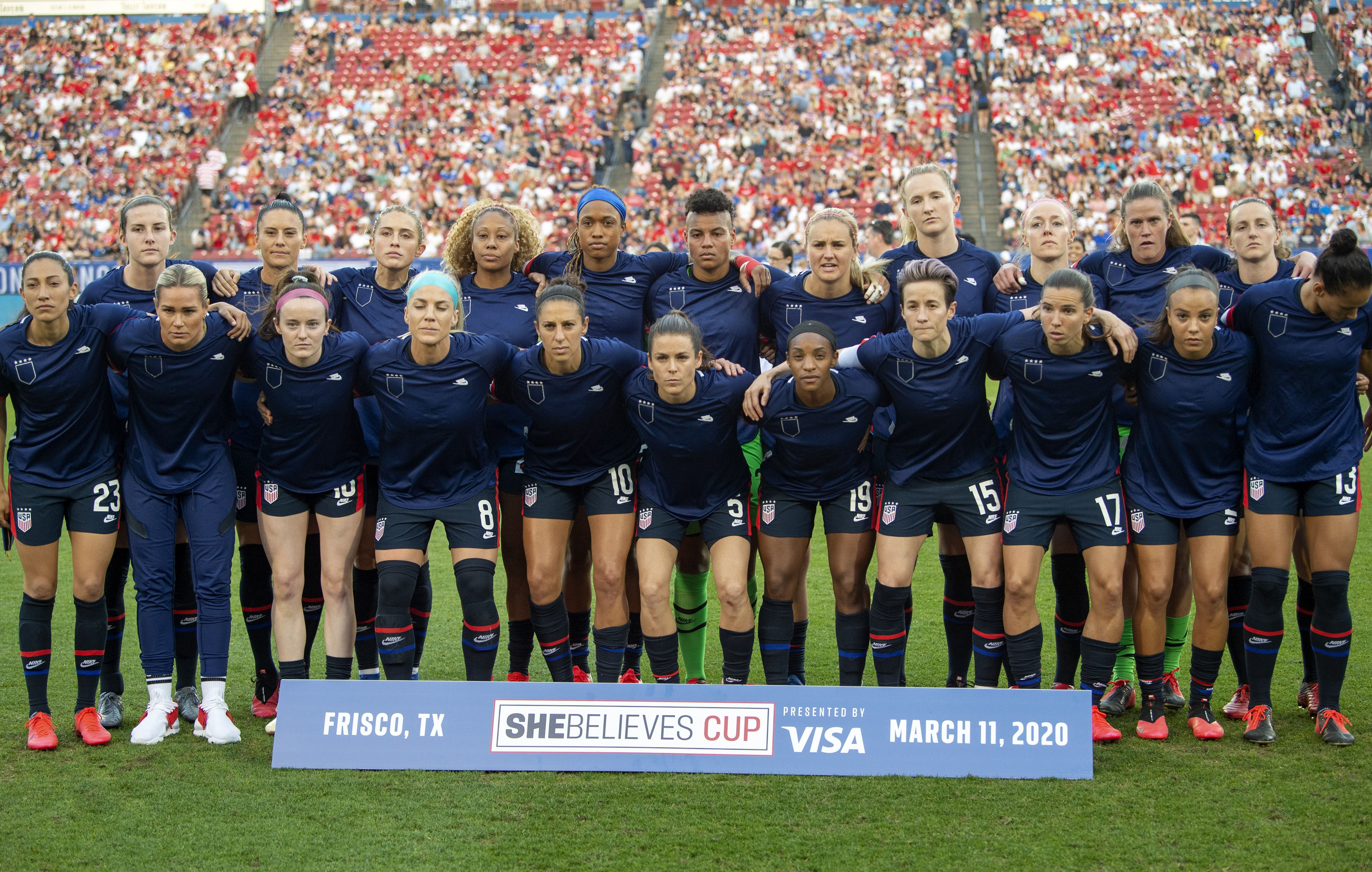U.S. Women's Soccer Team Wears Warm Up Jerseys Inside Out