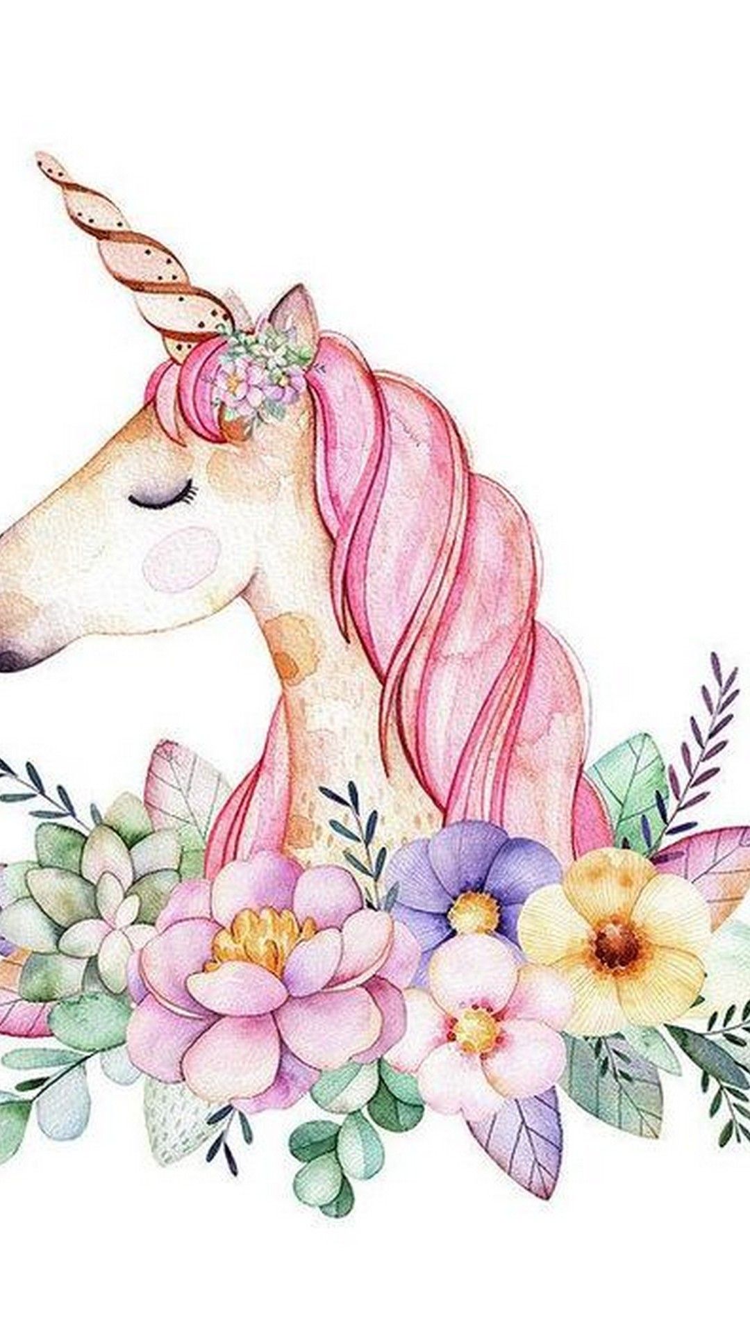 Unicorn Rose in Pink Wallpaper