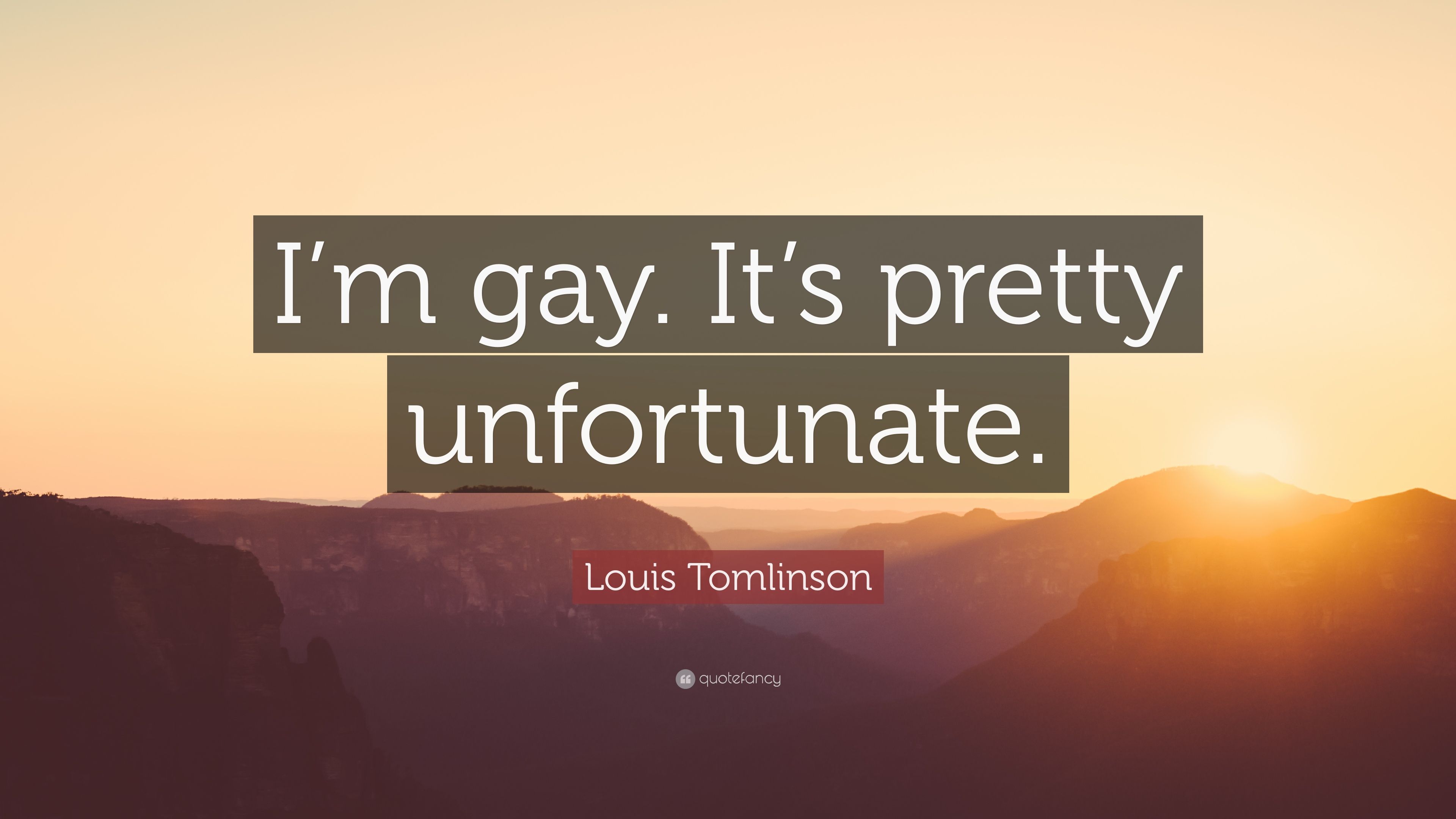 Louis Tomlinson Quote: “I'm gay. It's pretty unfortunate.”