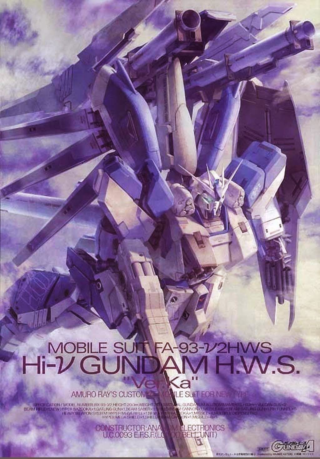 Wallpaper: FA 93 ν2 HWS Hi Nu Gundam HWS Heavy Weapon System
