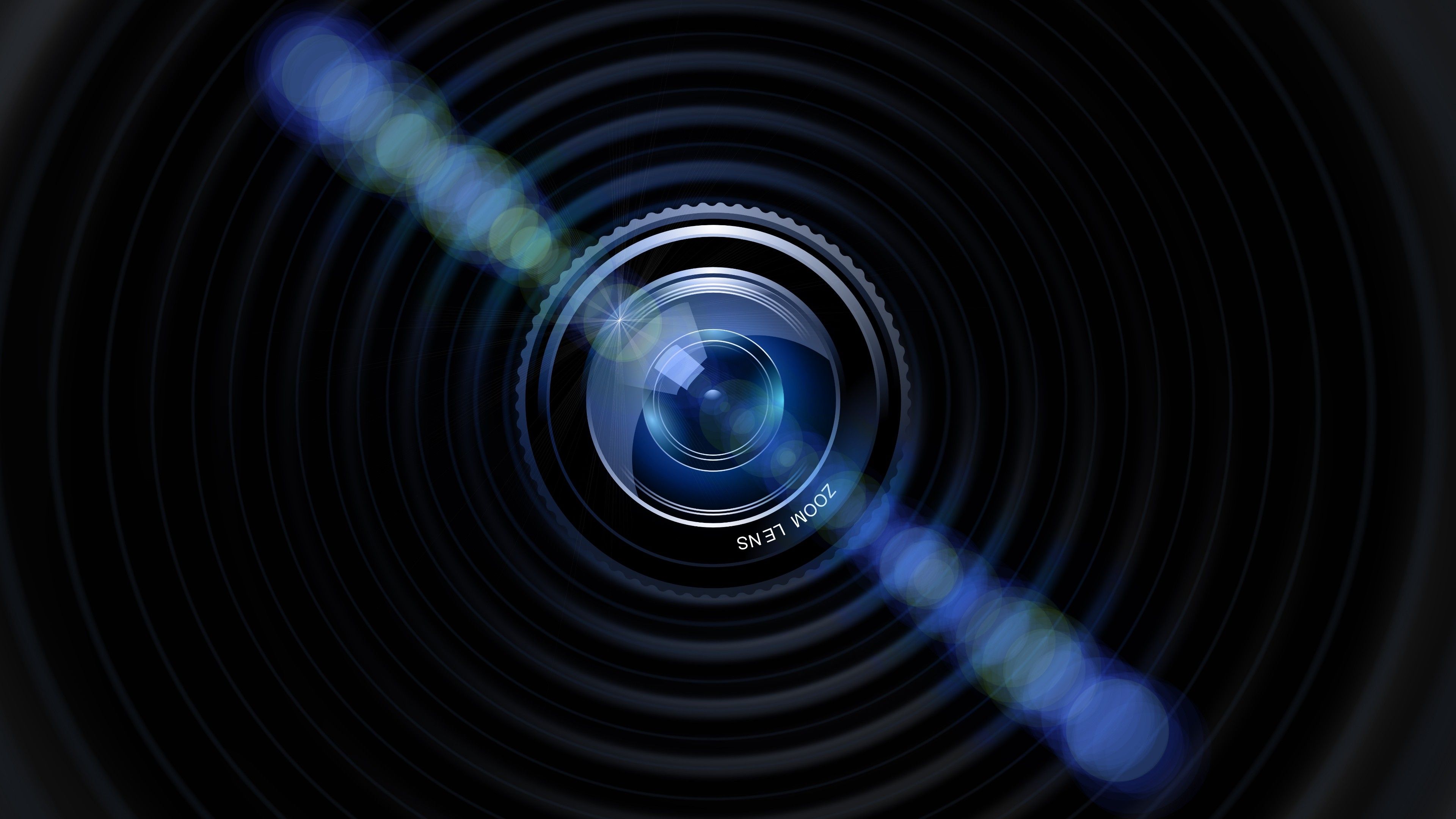 camera, Lens, Blue, Black, Dark, Photography Wallpaper HD