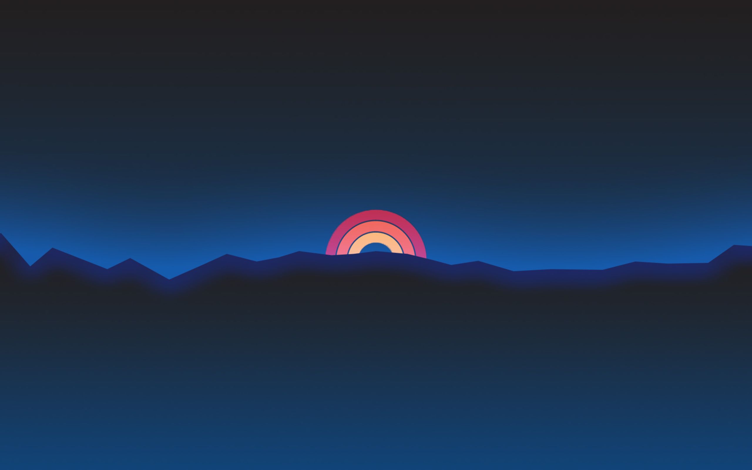 Minimalism Neon Rainbow Sunset Retro Style 2560x1600