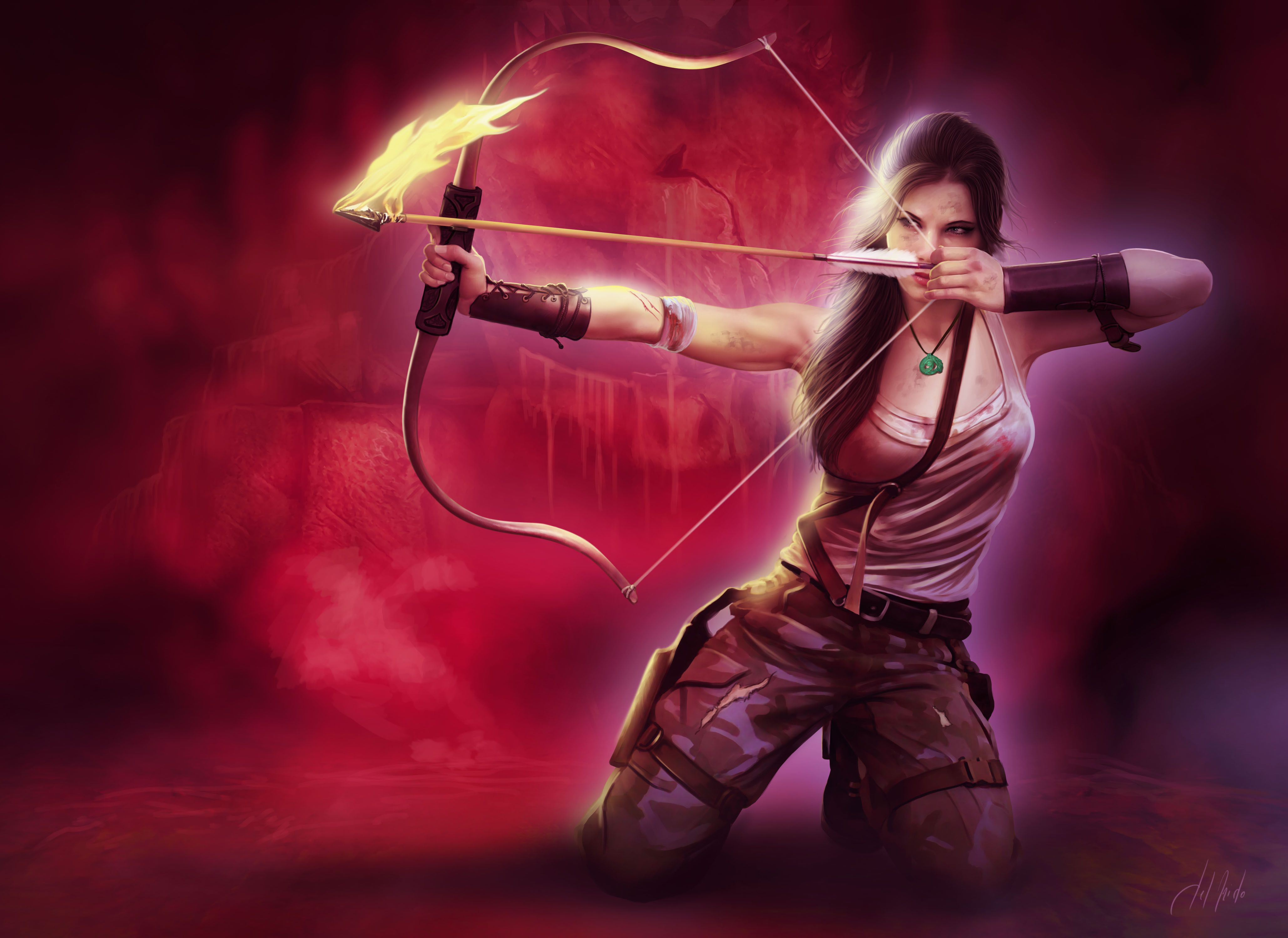 Tomb Raider Lara Croft Girl With Bow And Arrow 1366x768