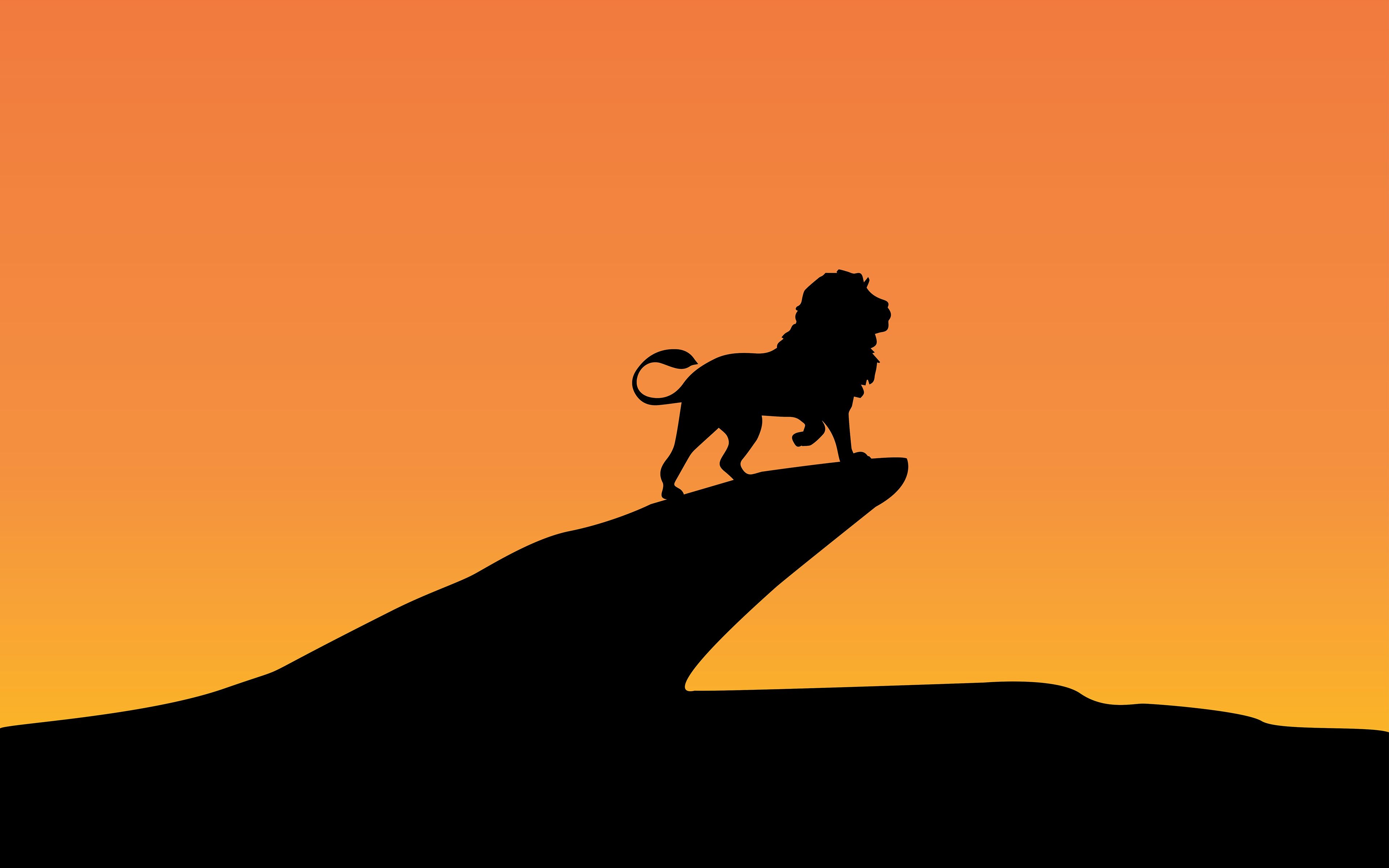 Lion King Silhouette Minimal 4K 8K Wallpaper