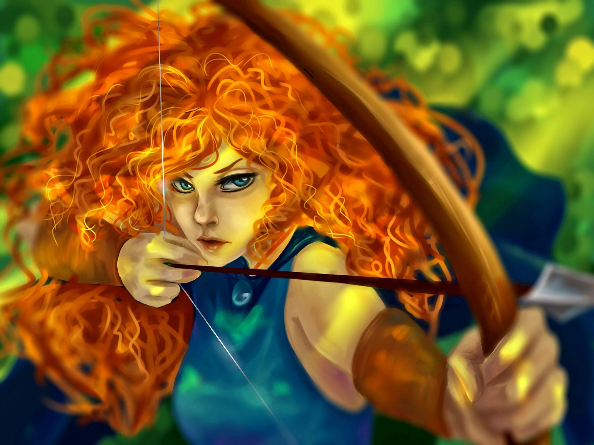 magic, archer, animation, celtic, Arrow, redhead, movie, bow, girl