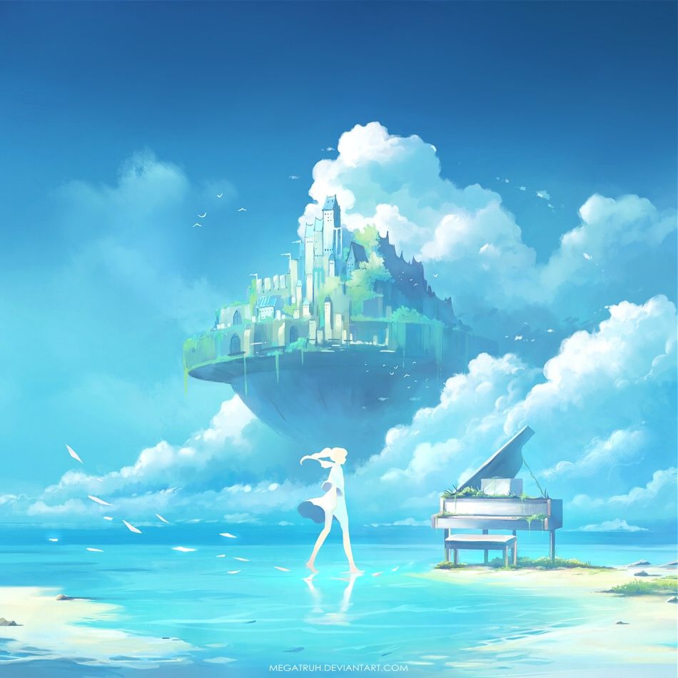 Floating Castle Anime Image Board