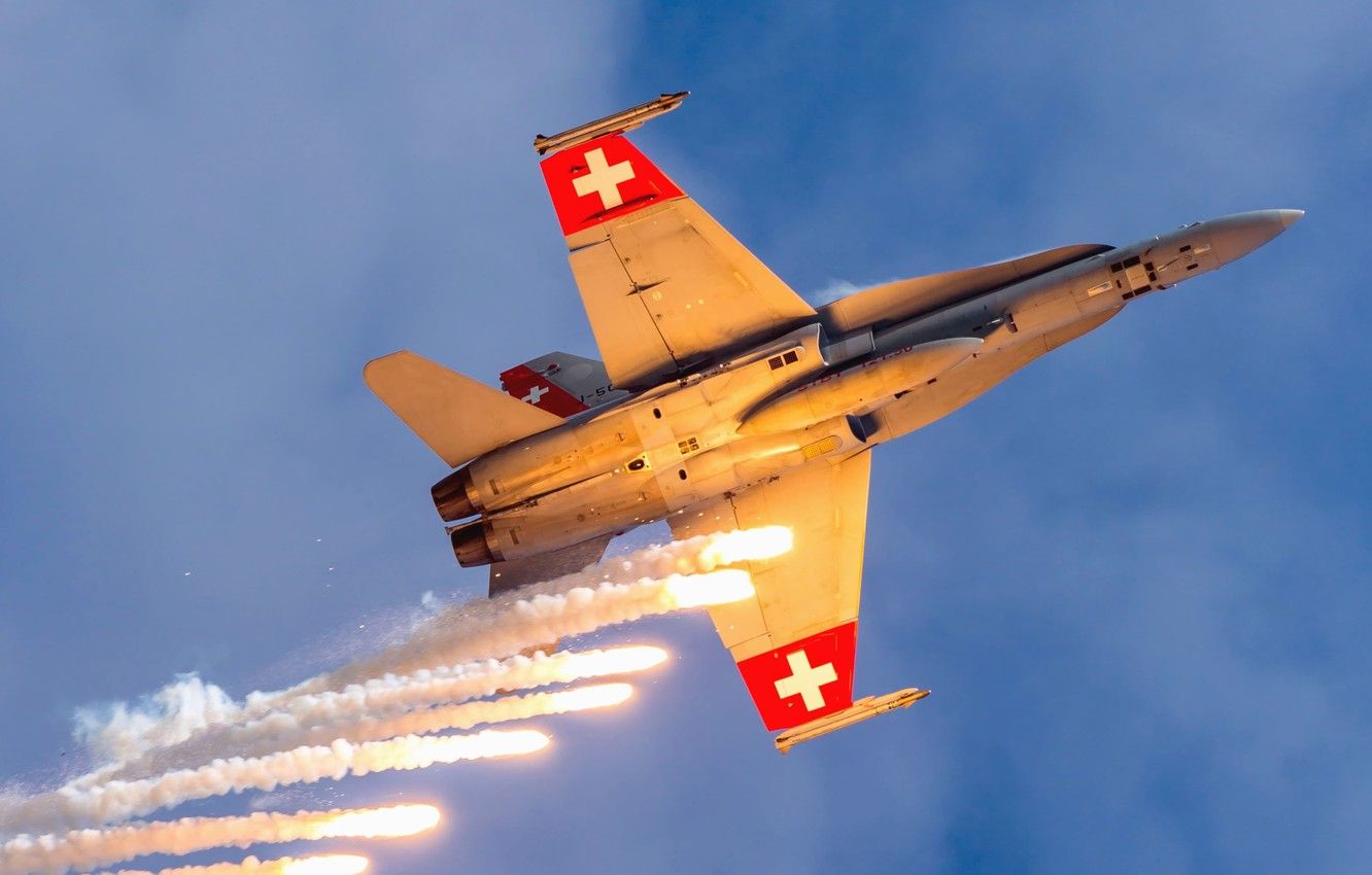 Wallpaper Fighter, LTC, The Swiss Air Force, F A 18 Hornet