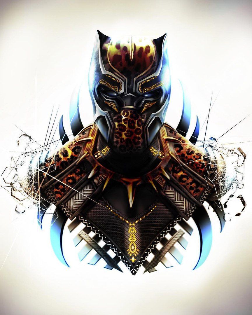Новости. Black Panther Gold Killmonger Suit illustration. Black