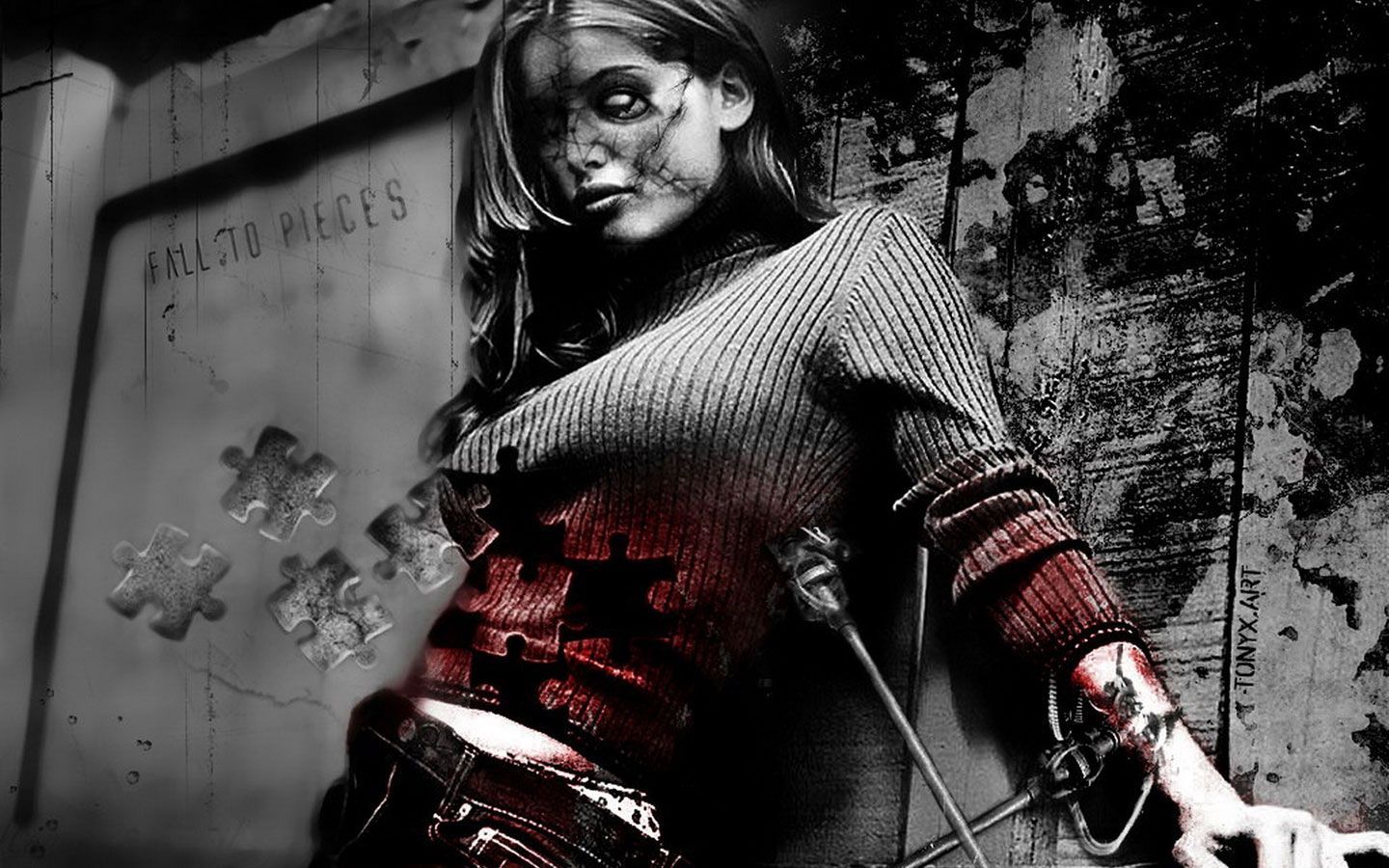 Zombie Girl HD Wallpaper. Dark gothic art, Zombie girl, Scary art
