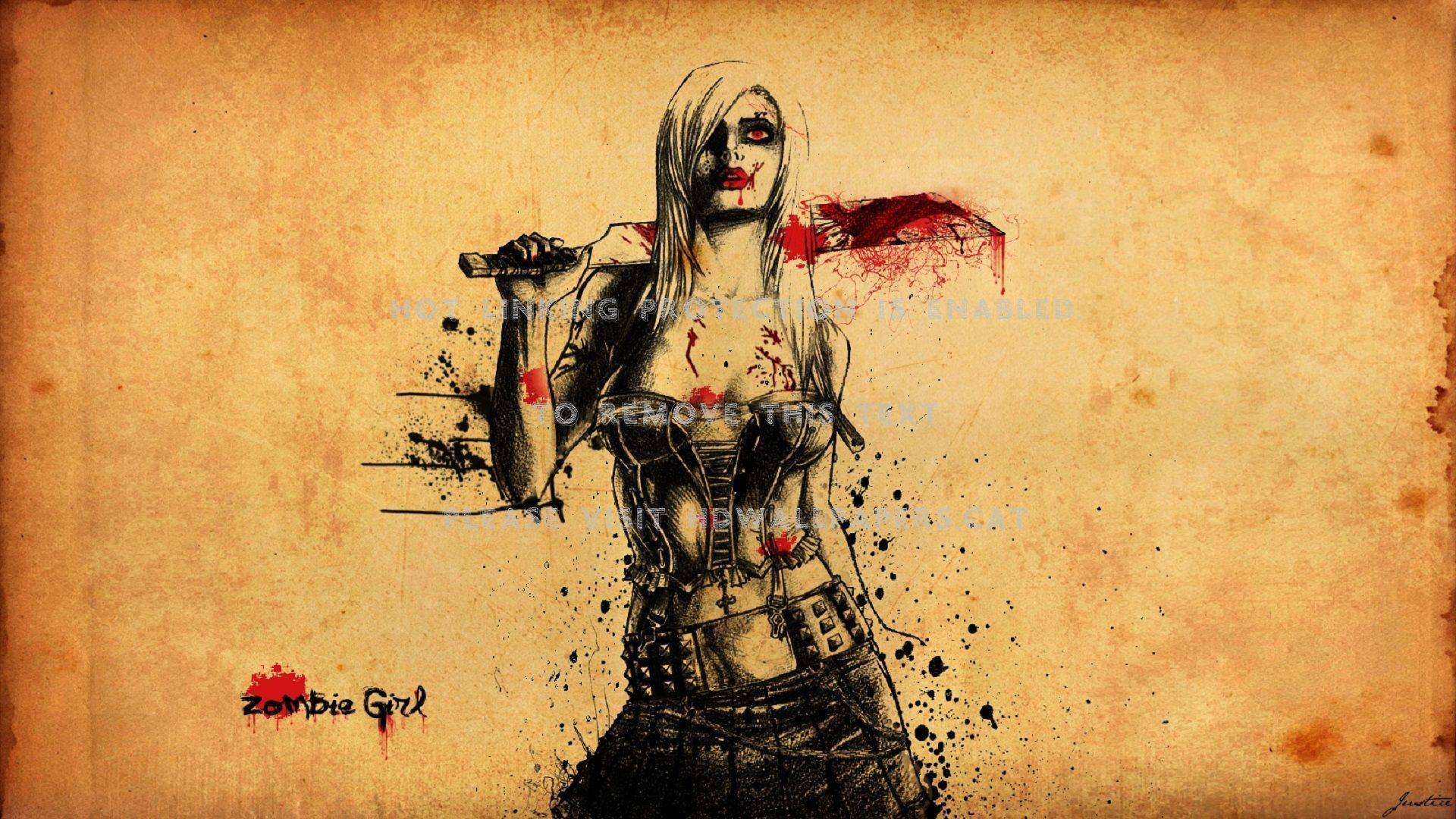zombie girl blade fantasy abstract