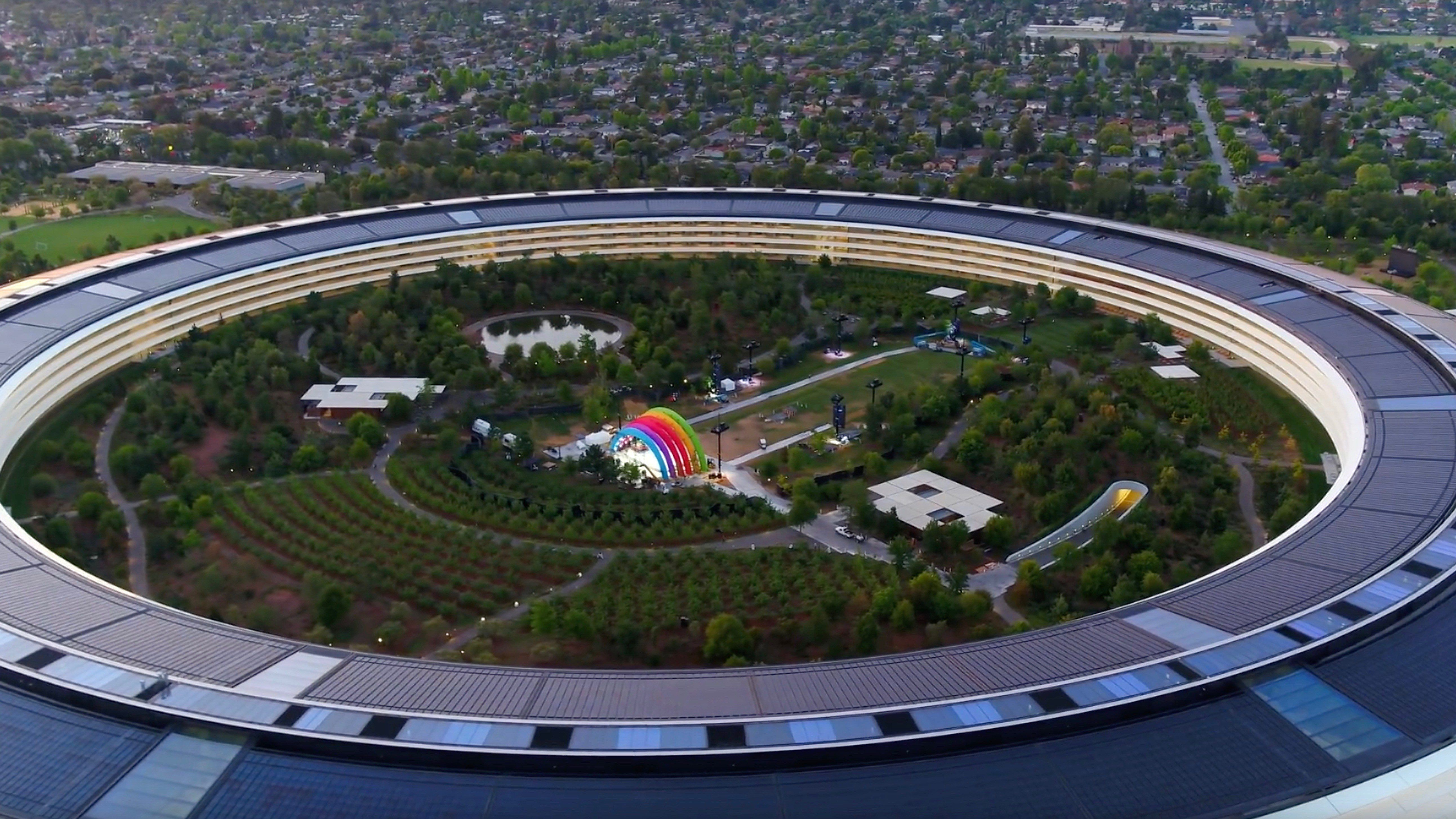 Apple Park Campus Shown Off in New Drone Video, Mystery Stage