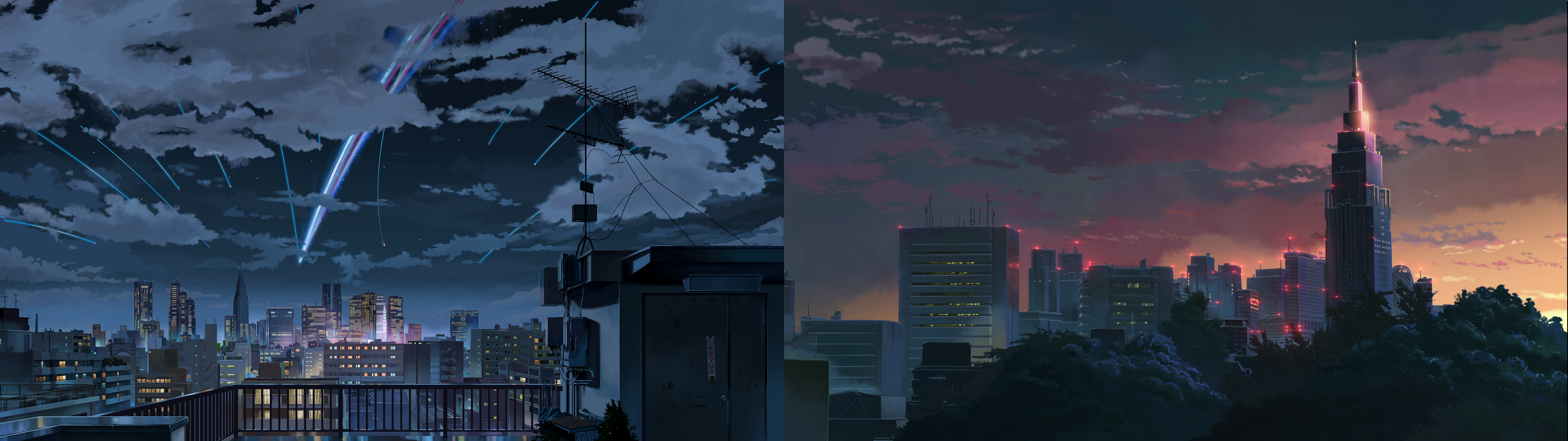 Dual Monitor Wallpaper X K Anime Anime Woman In Blue Top