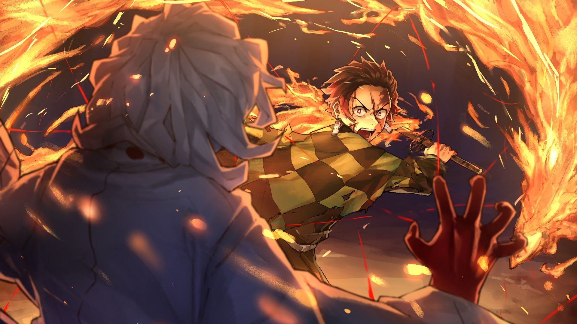 Free download Tanjiro vs Rui Kimetsu no Yaiba 4K Wallpaper 31012