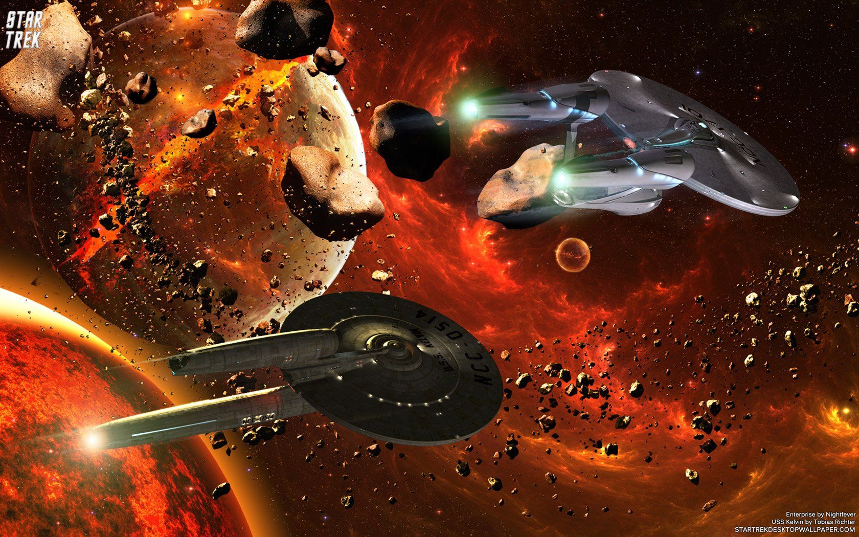 Star Trek USS Kelvin And USS Enterprise