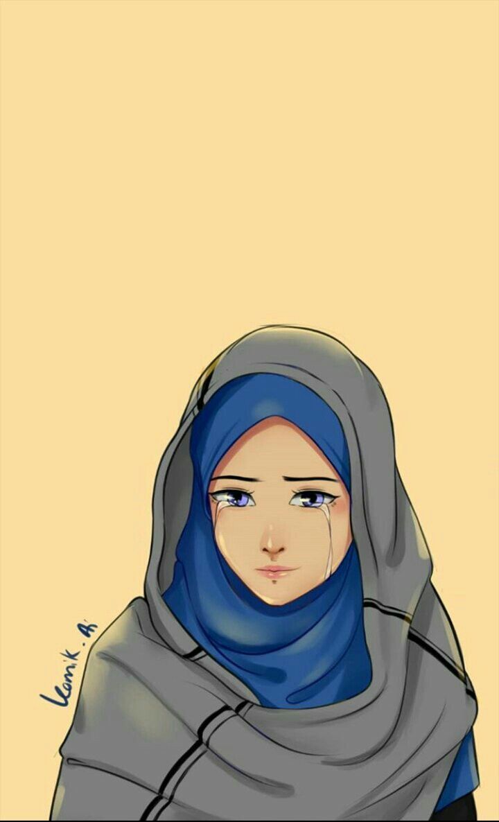 Anime Girl Muslim Sad gambar ke 17