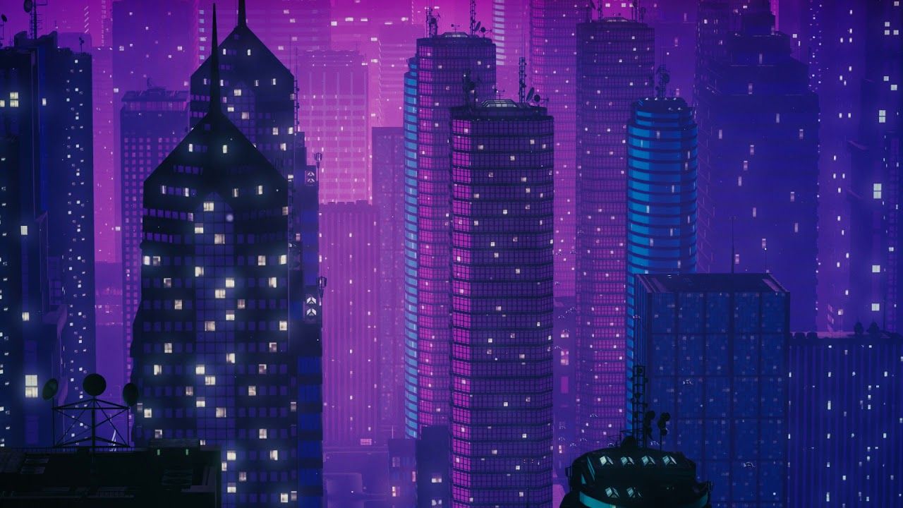 Synthwave City Animation Loop