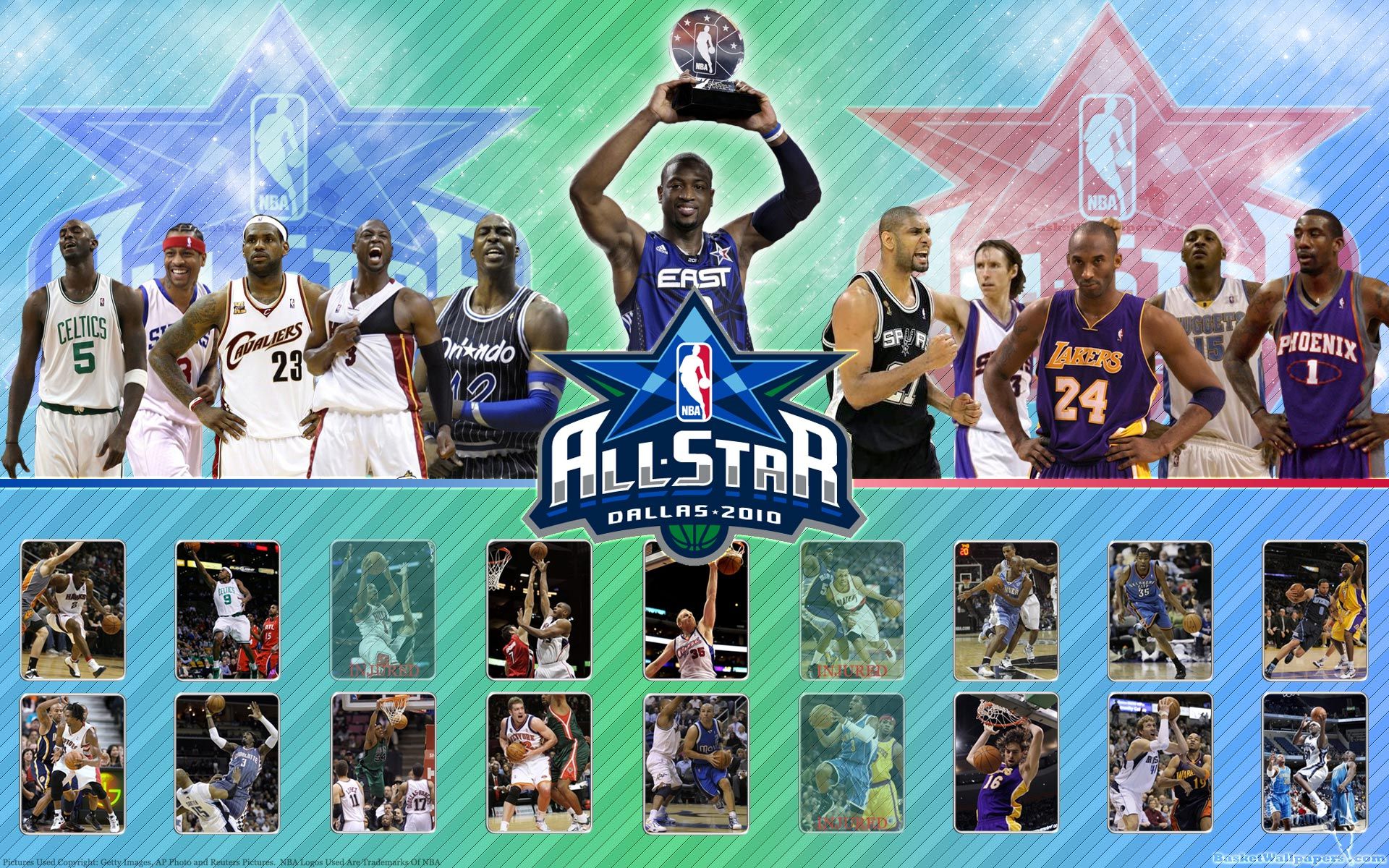Free download NBA All Star 2010 Rosters Wallpaper Basketball