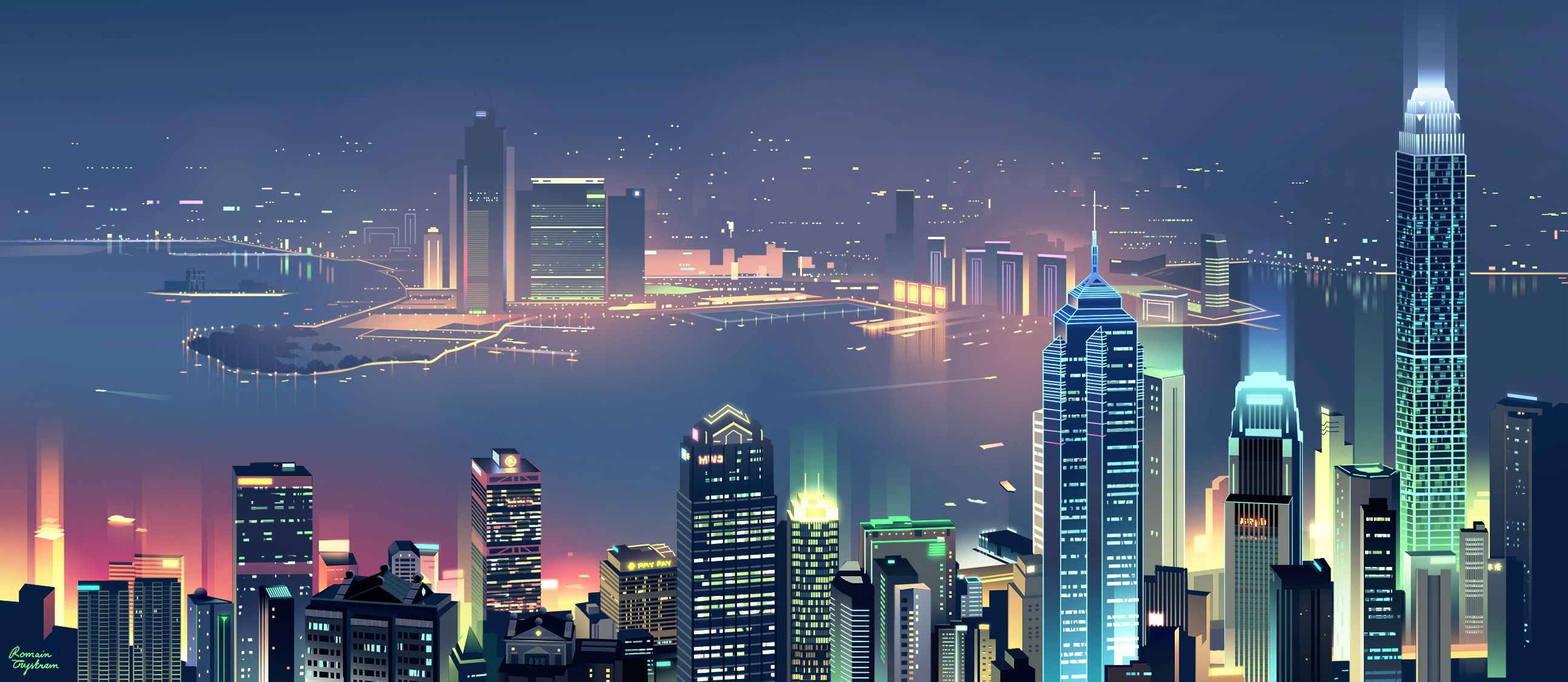 City Skyline Minimalist, HD Artist, 4k Wallpaper, Image