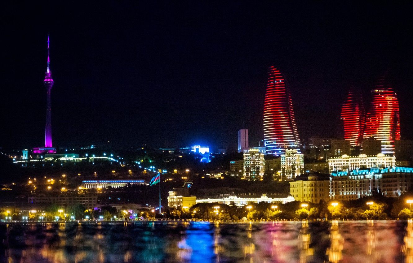 Wallpaper night, night, Azerbaijan, Azerbaijan, Baku, Baku image