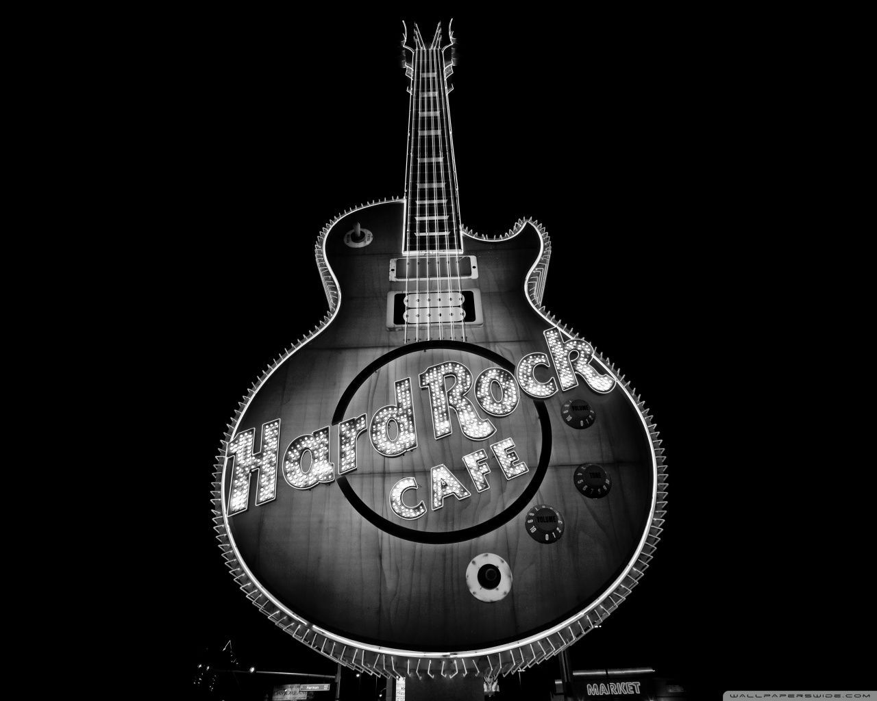 Hard Rock Caffe B n W. Hard rock cafe, Hard rock, Guitar