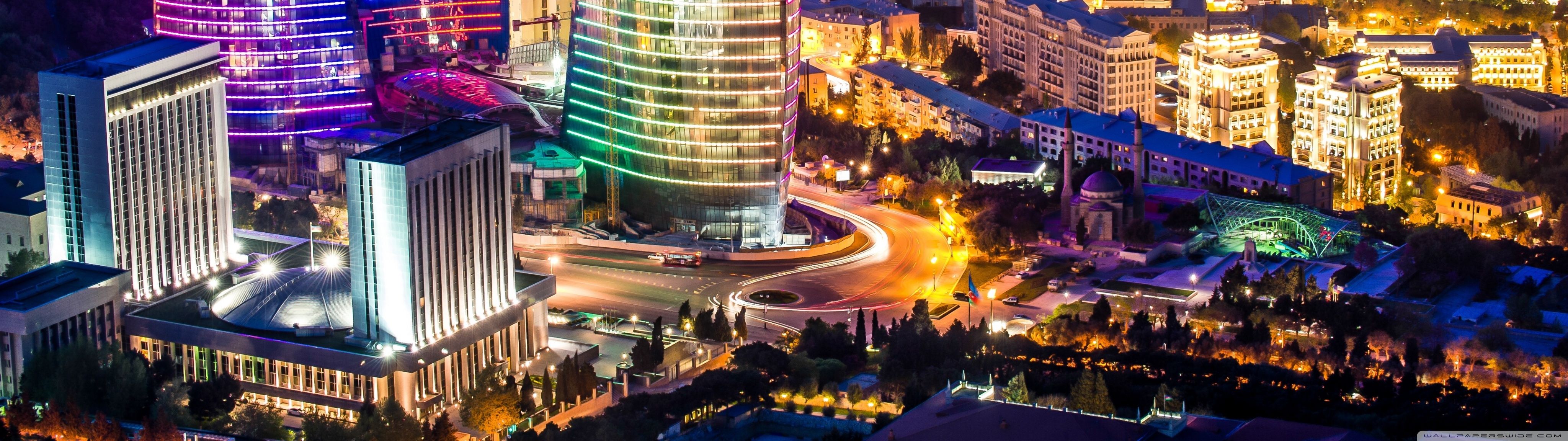 Flame Towers, Baku, Azerbaijan Ultra HD Desktop Background