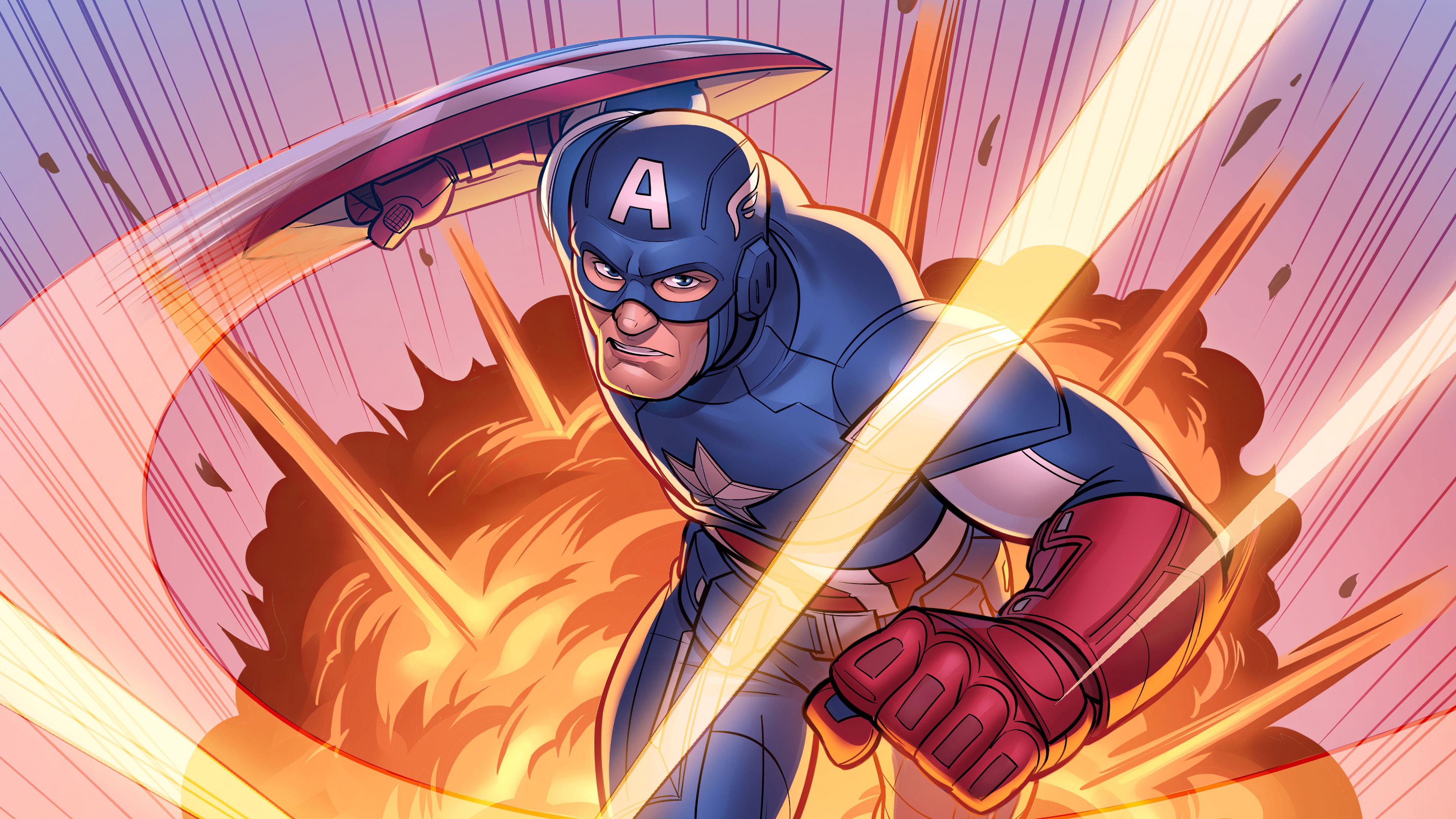Wallpaper 4k Captain America Comic Art Captain america 4k