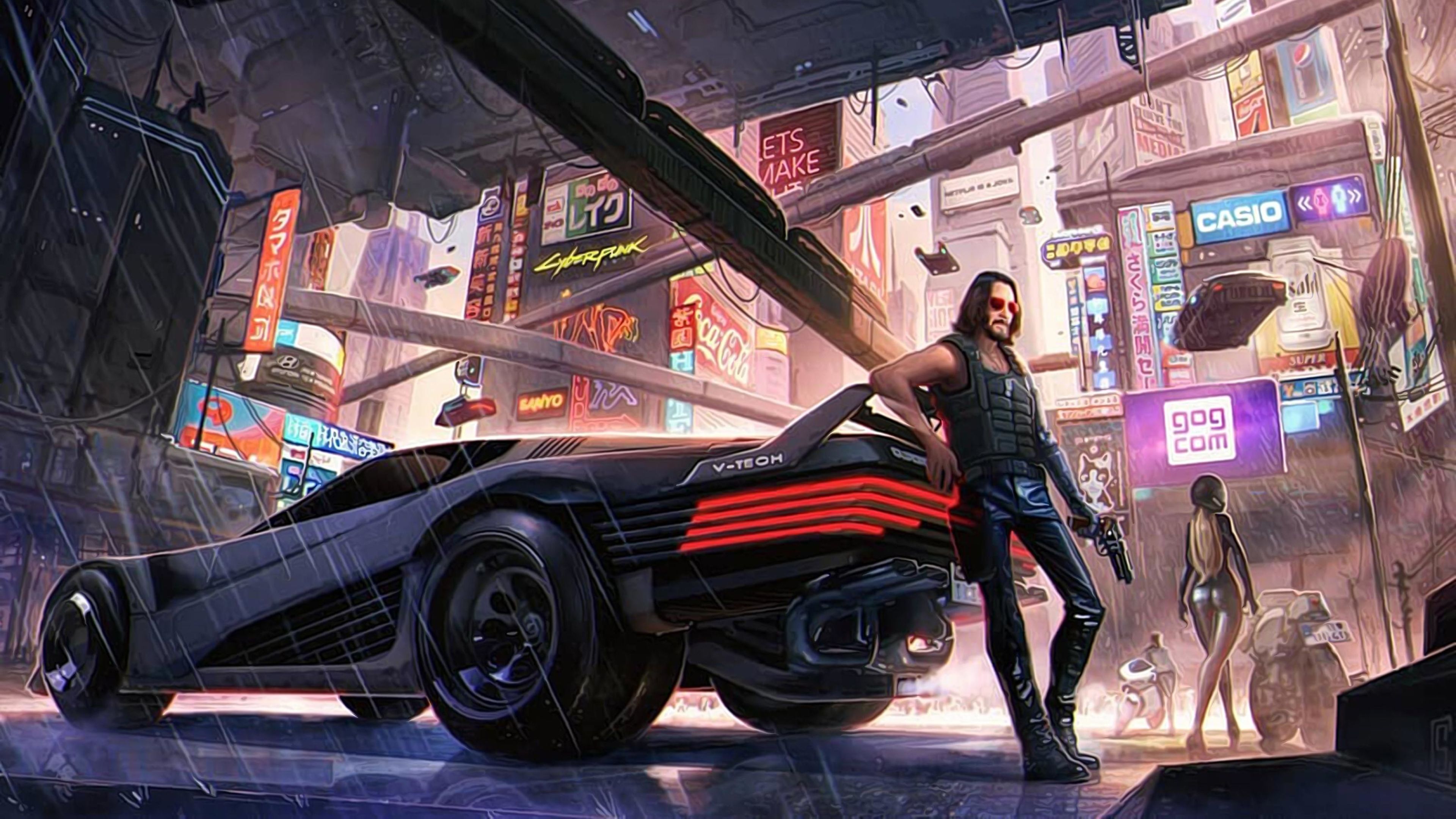 Keanu Reeves Cyberpunk 2077 Art 4K Wallpaper, HD Artist